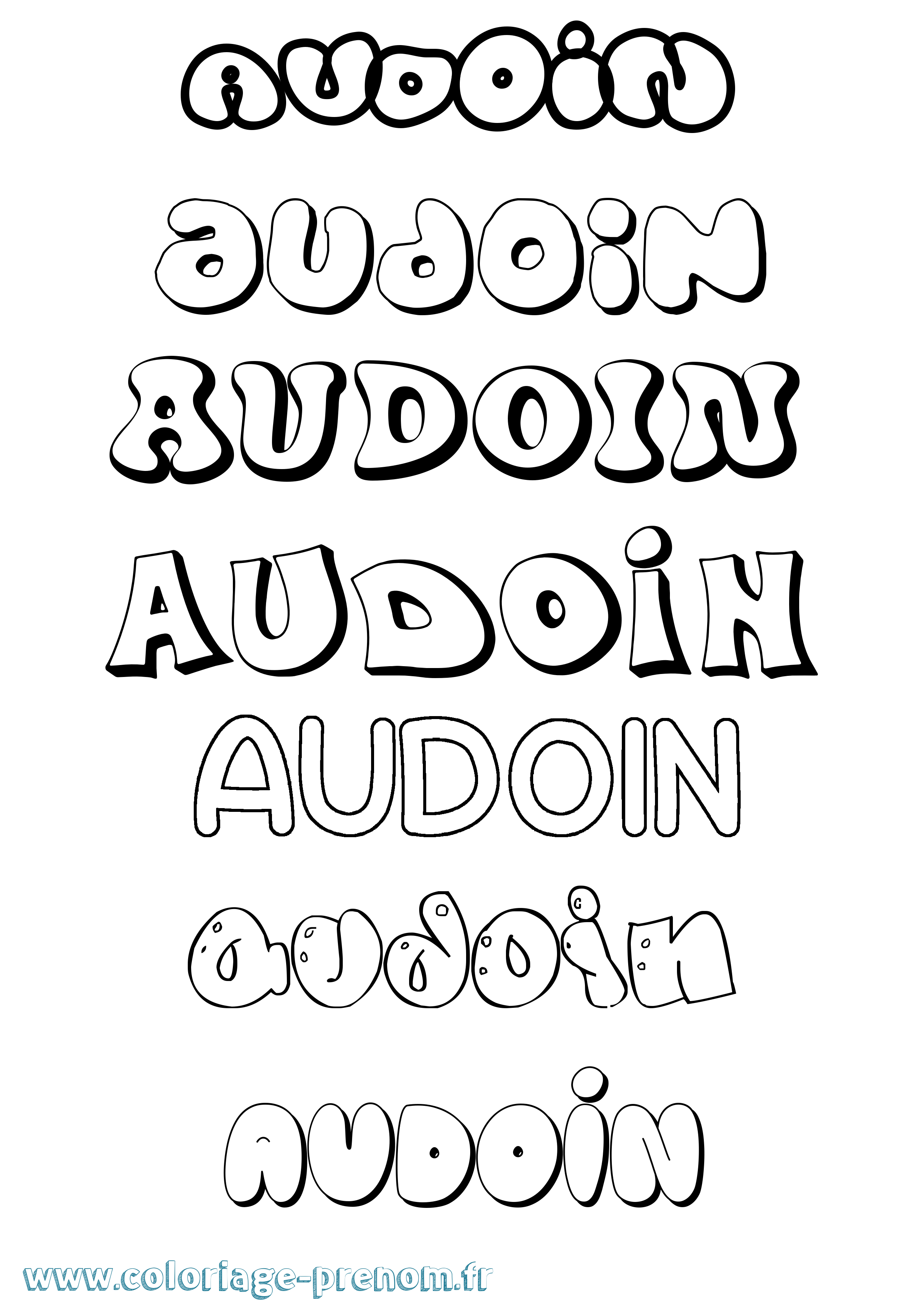 Coloriage prénom Audoin Bubble