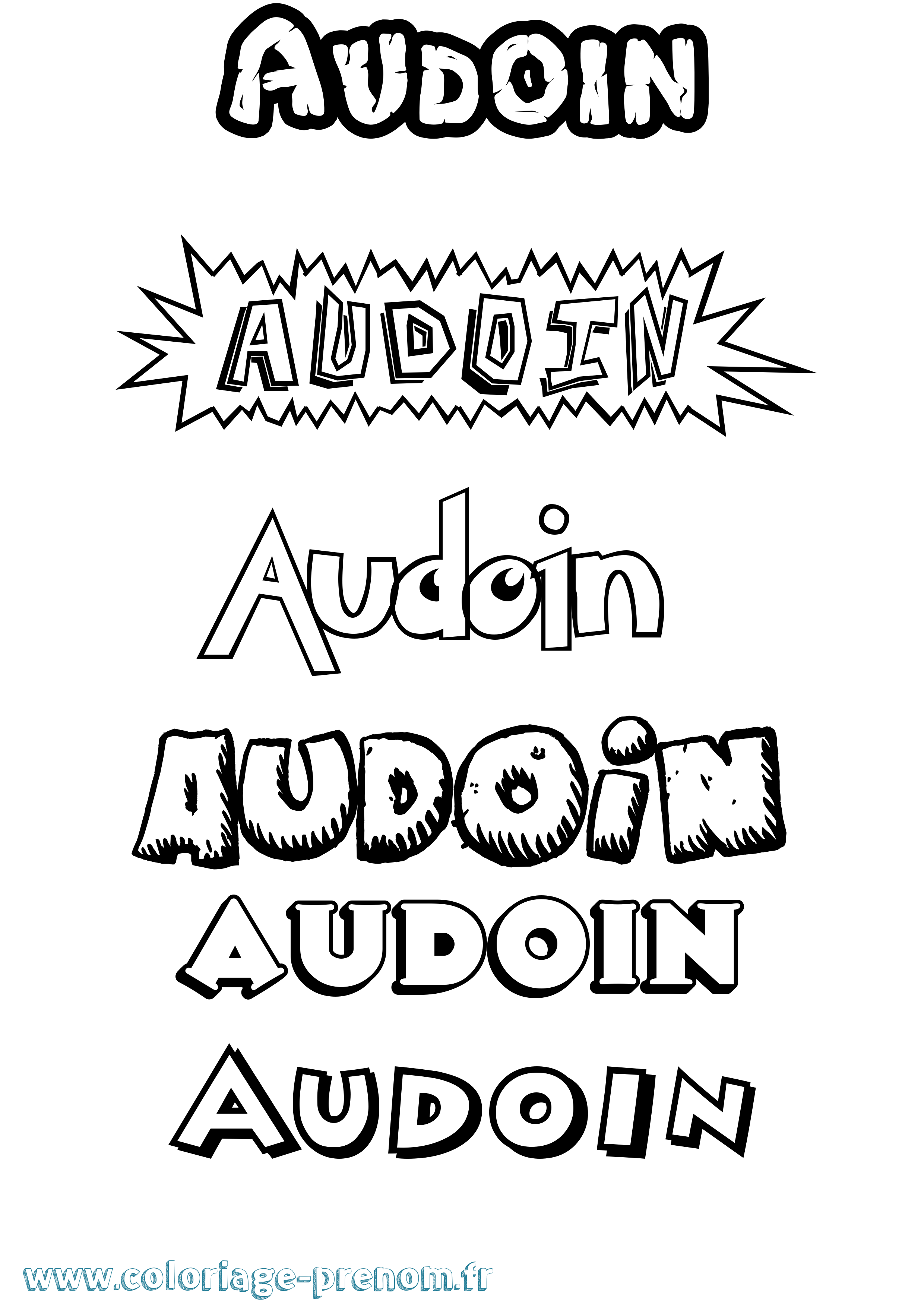 Coloriage prénom Audoin Dessin Animé