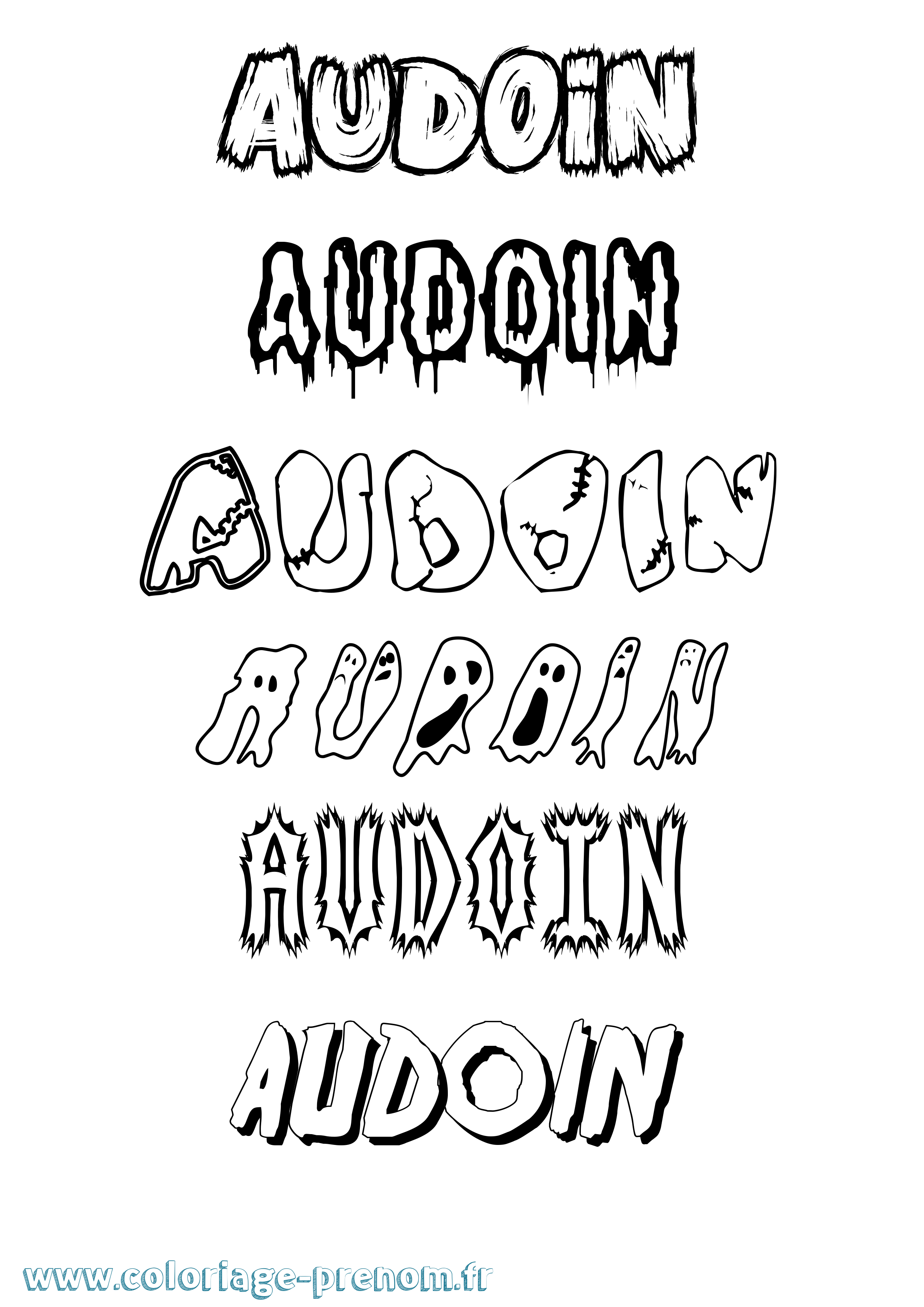 Coloriage prénom Audoin Frisson