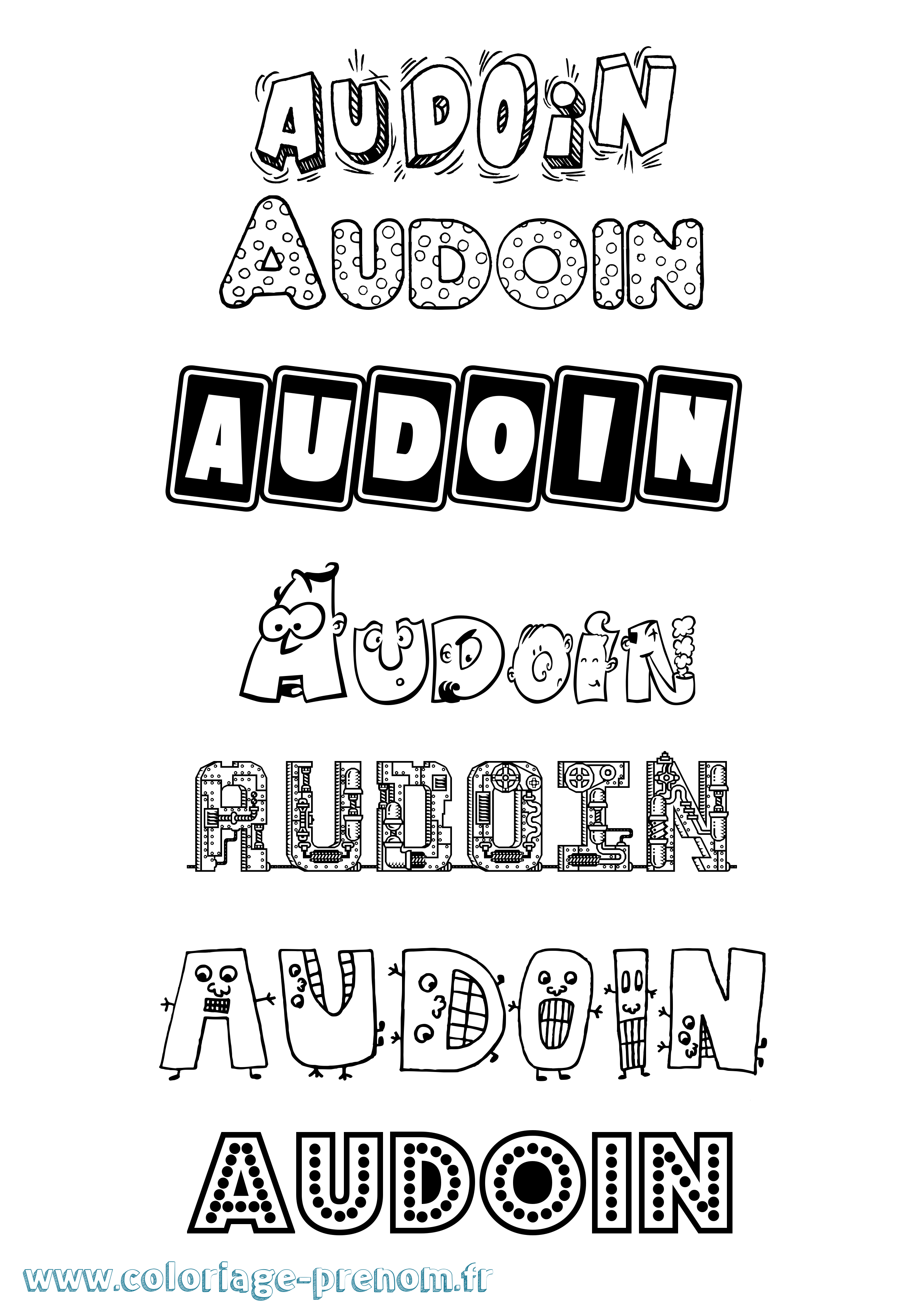 Coloriage prénom Audoin Fun
