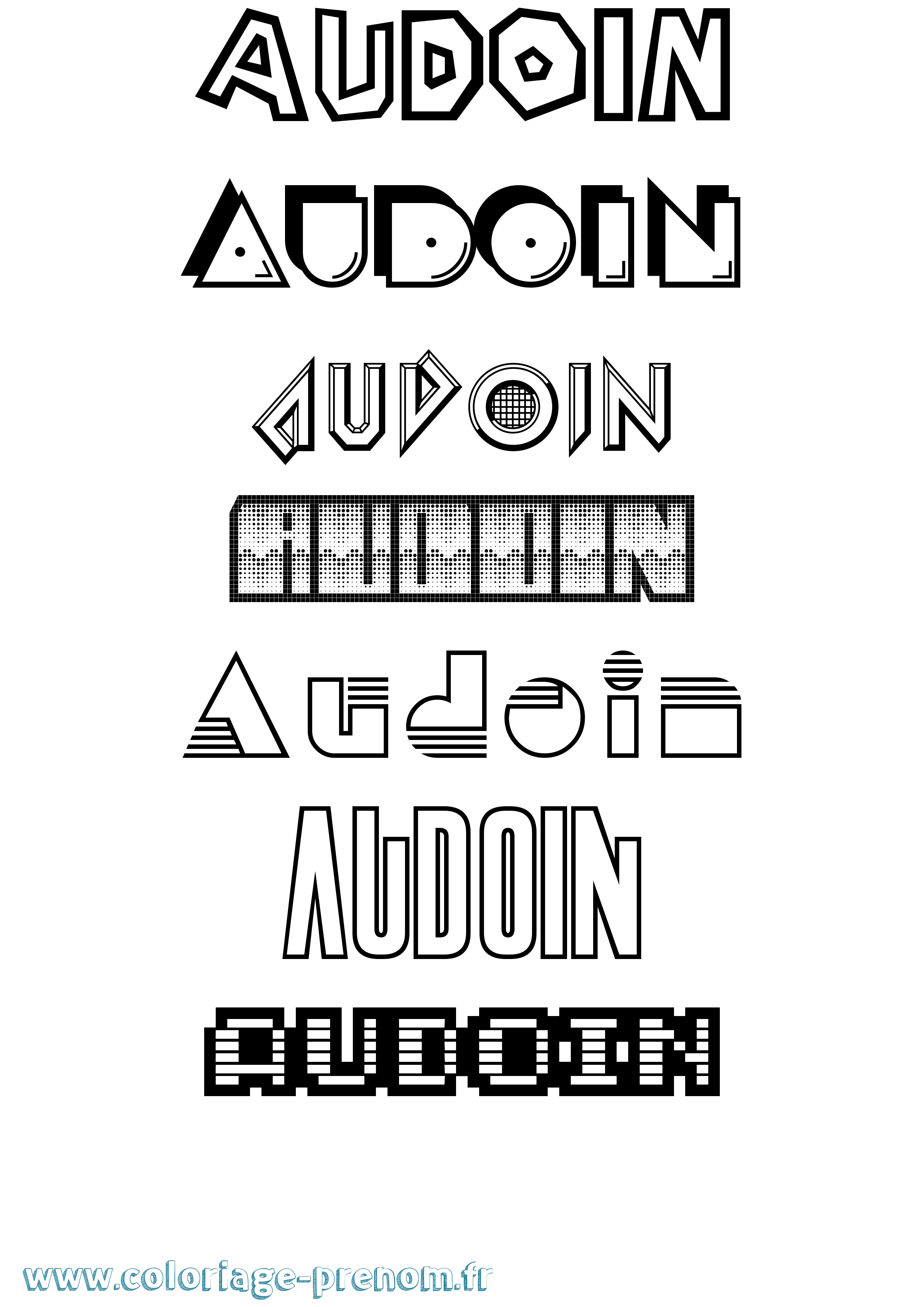 Coloriage prénom Audoin Jeux Vidéos