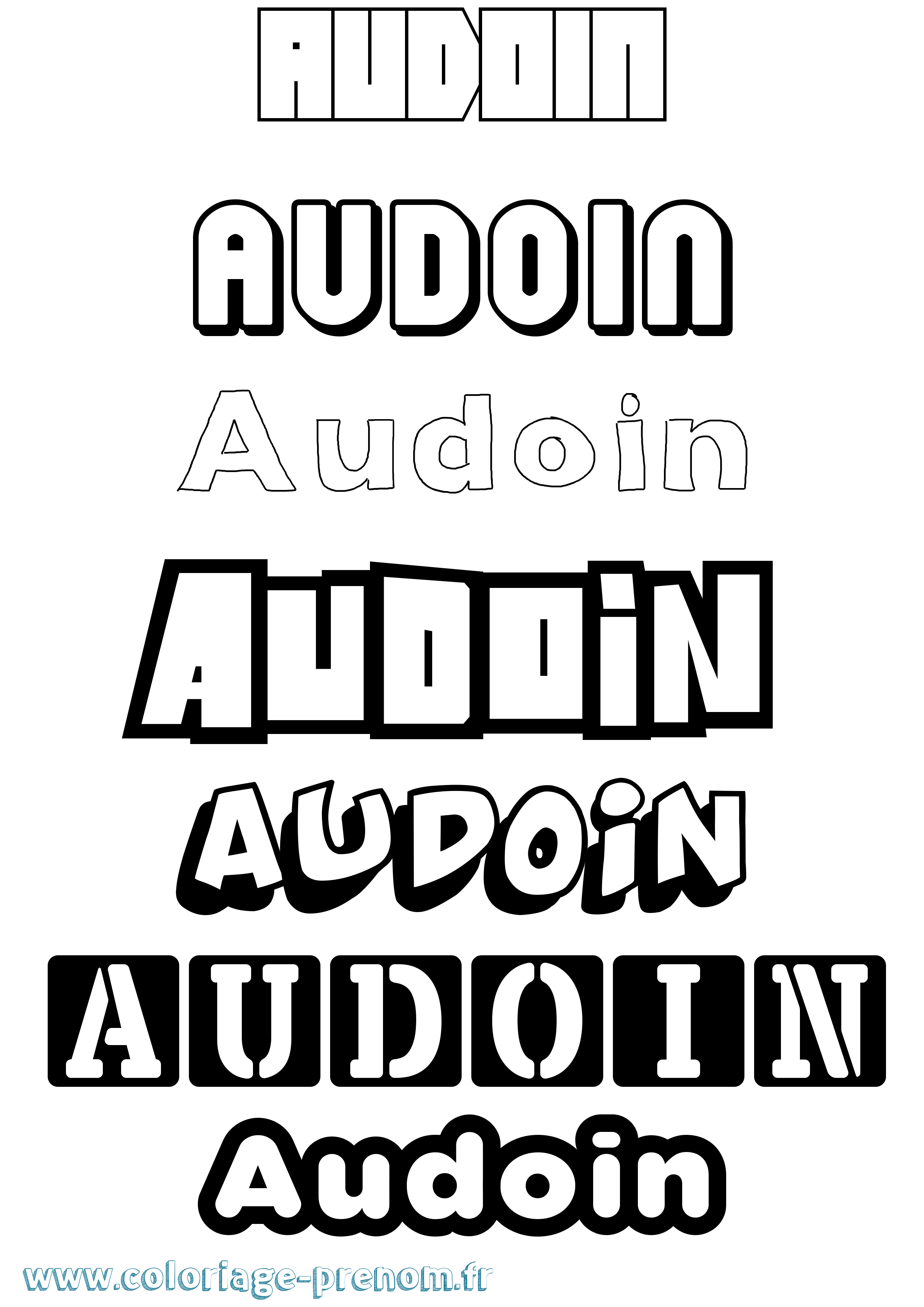 Coloriage prénom Audoin Simple