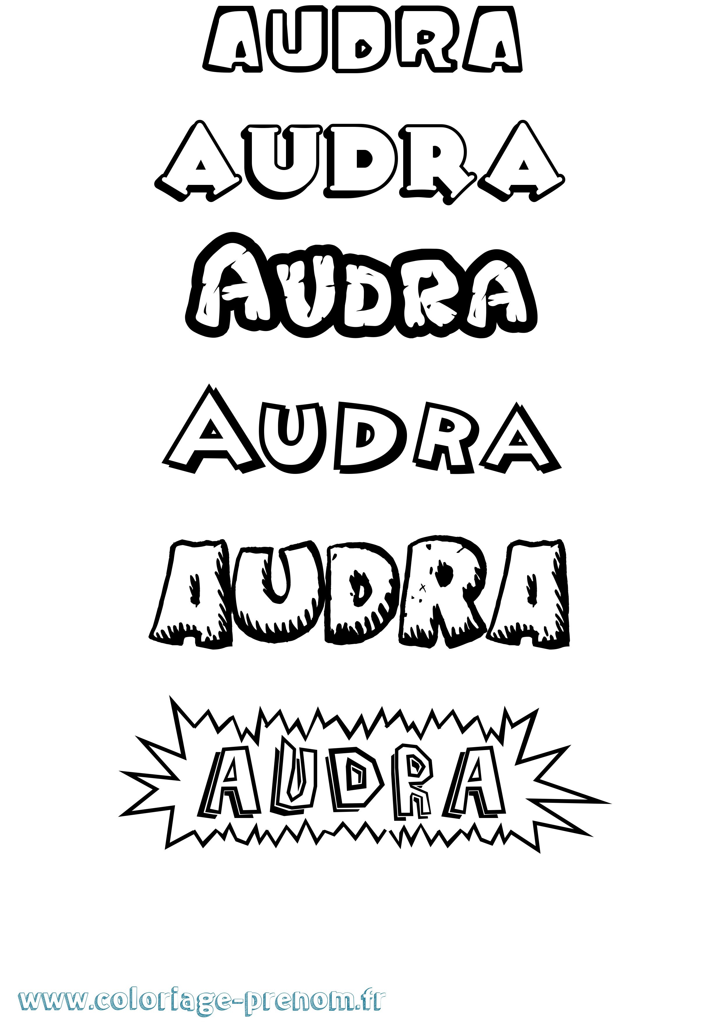 Coloriage Audra Dessin Animé Coloriage prénom Audra Dessin Animé