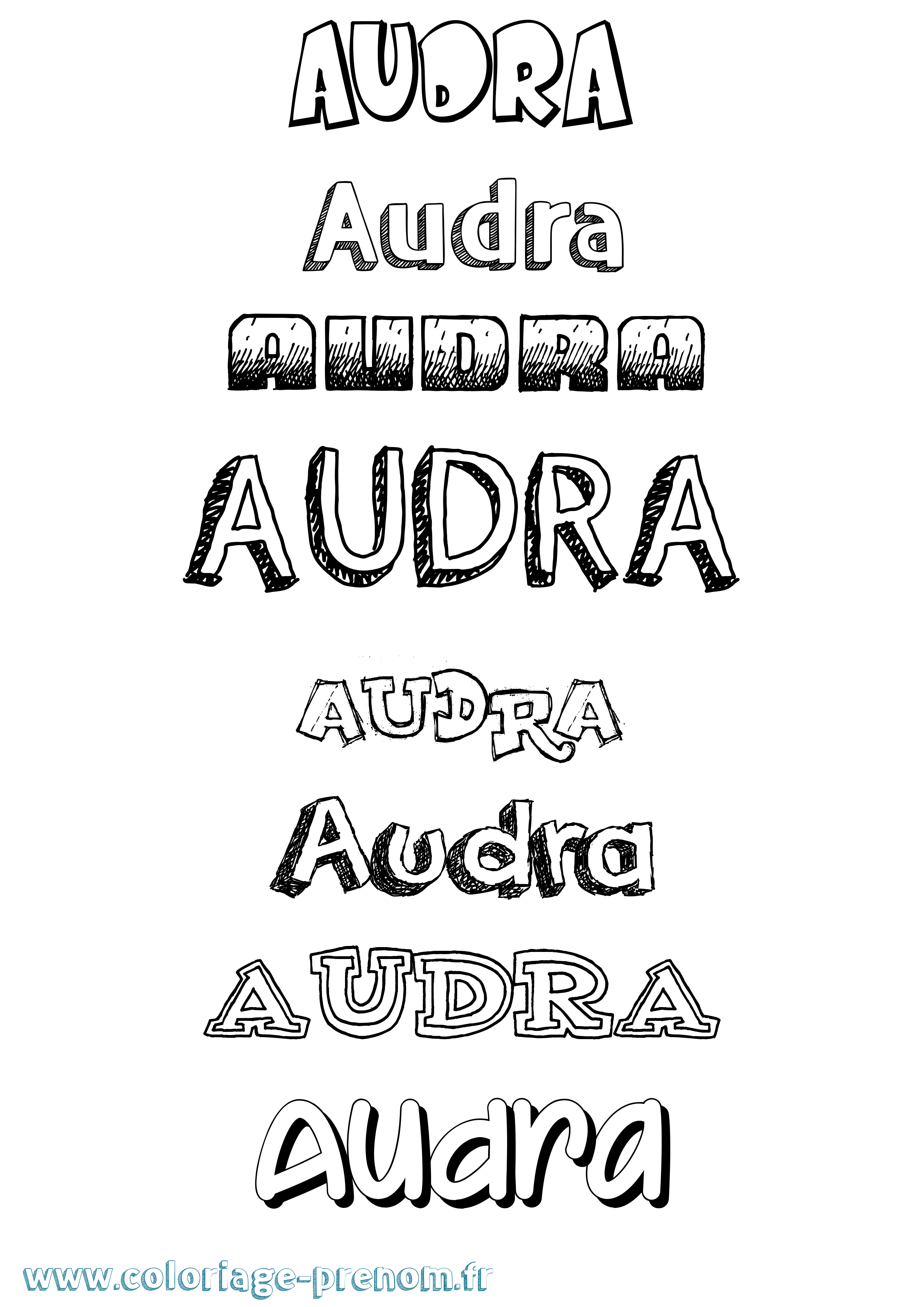 Coloriage Audra Dessiné Coloriage prénom Audra Dessiné