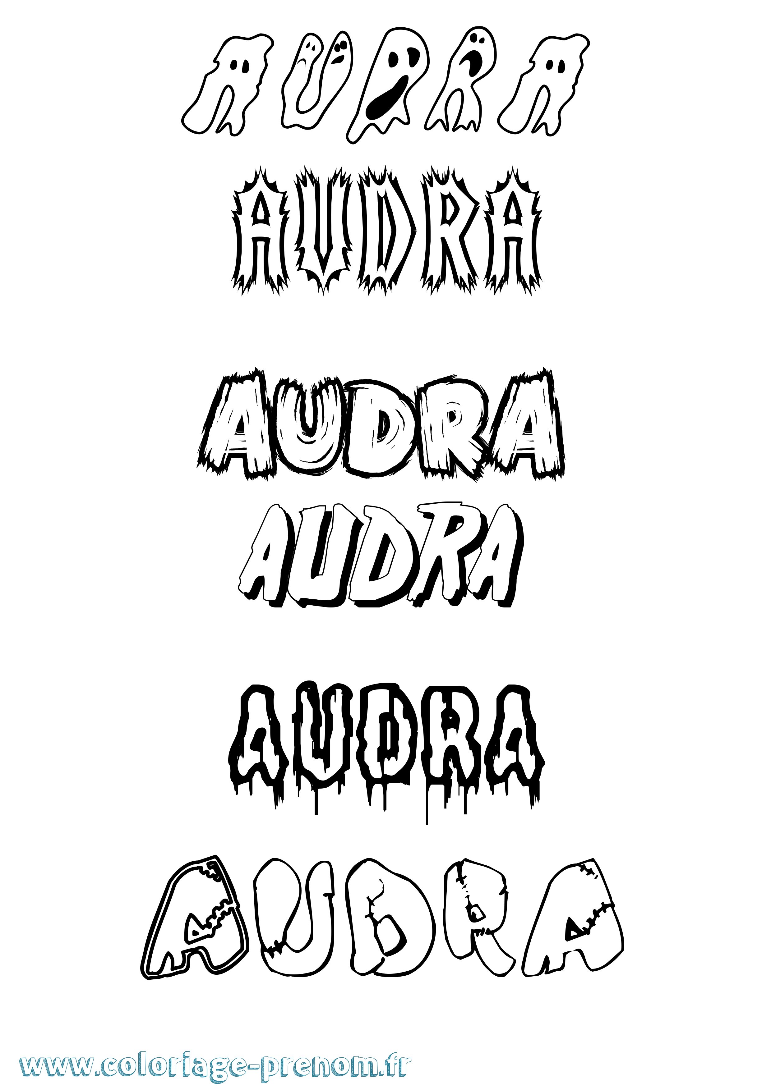 Coloriage Audra Frisson Coloriage prénom Audra Frisson