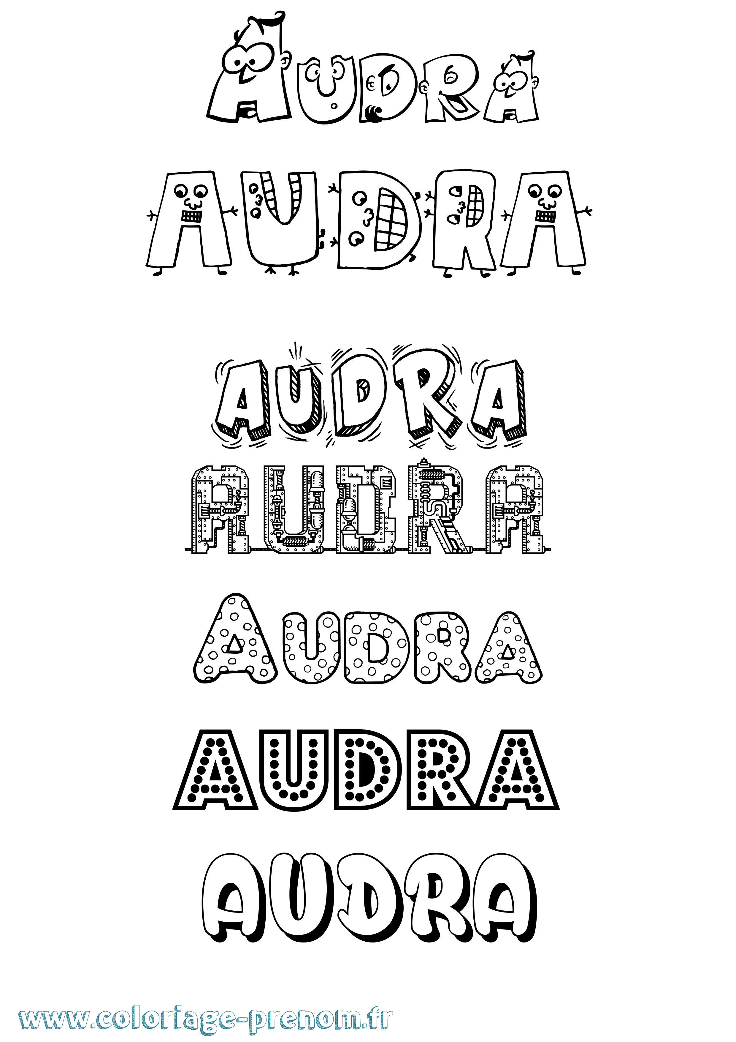 Coloriage Audra Fun Coloriage prénom Audra Fun