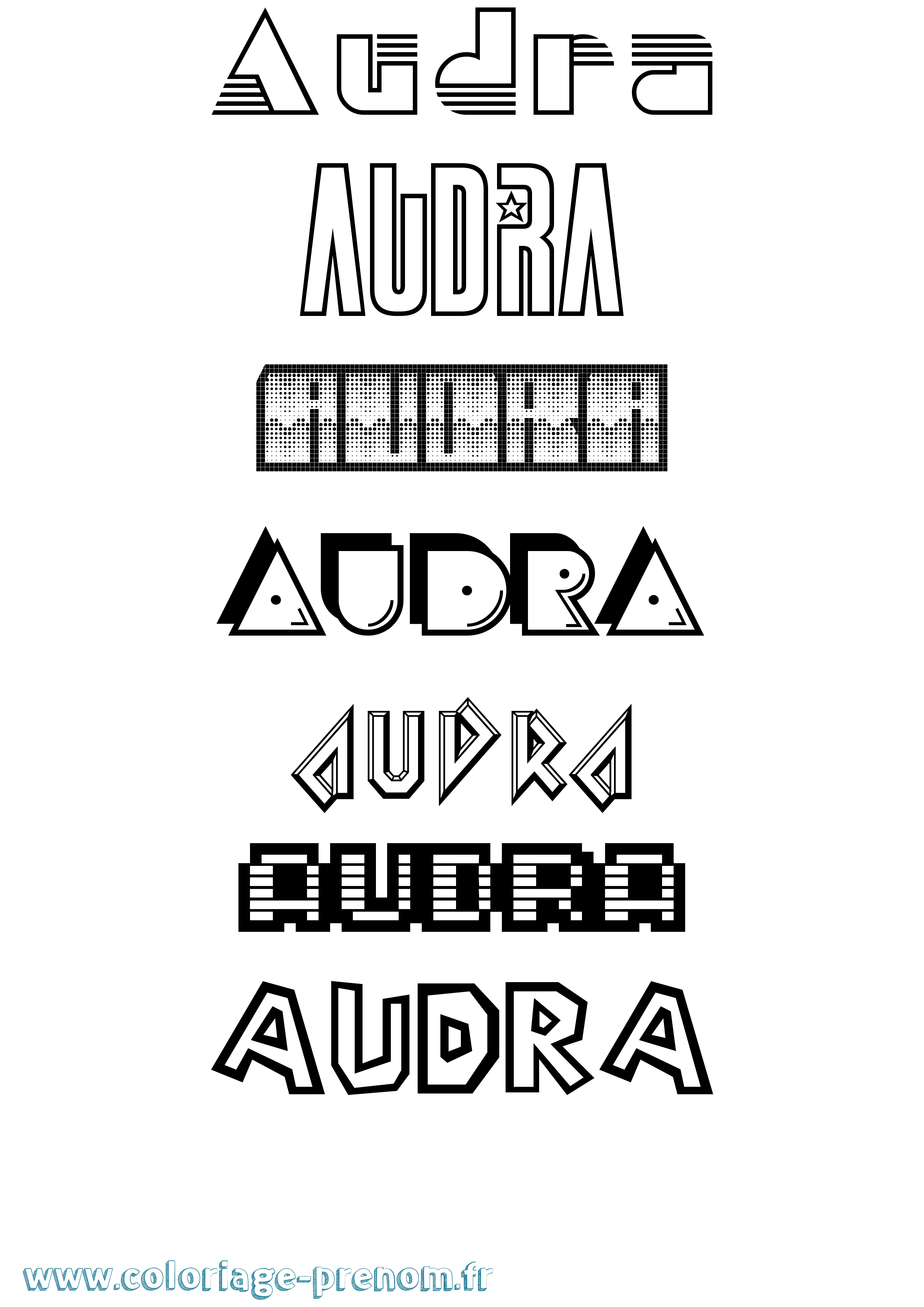 Coloriage Audra Jeux Vidéos Coloriage prénom Audra Jeux Vidéos