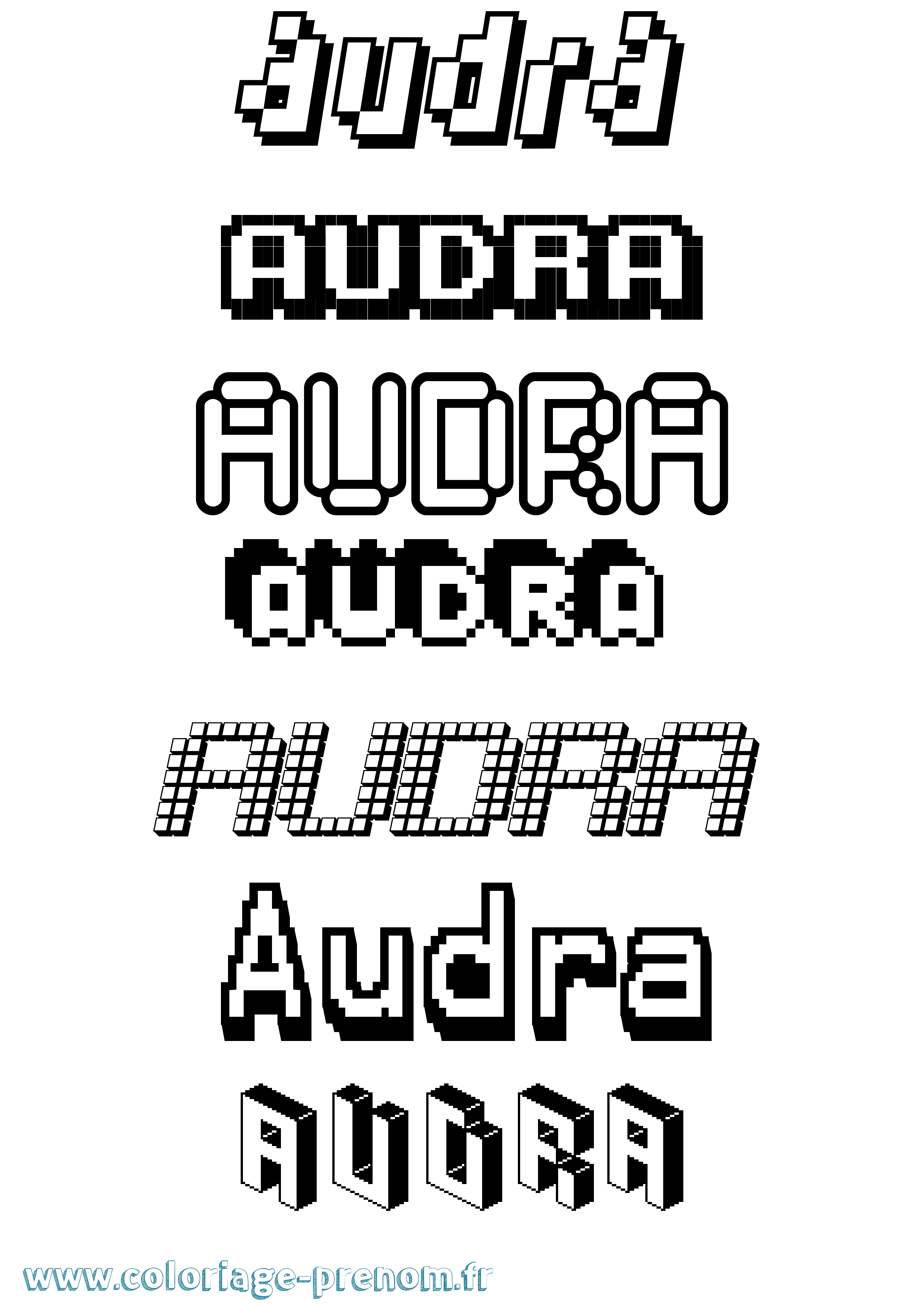 Coloriage Audra Pixel Coloriage prénom Audra Pixel