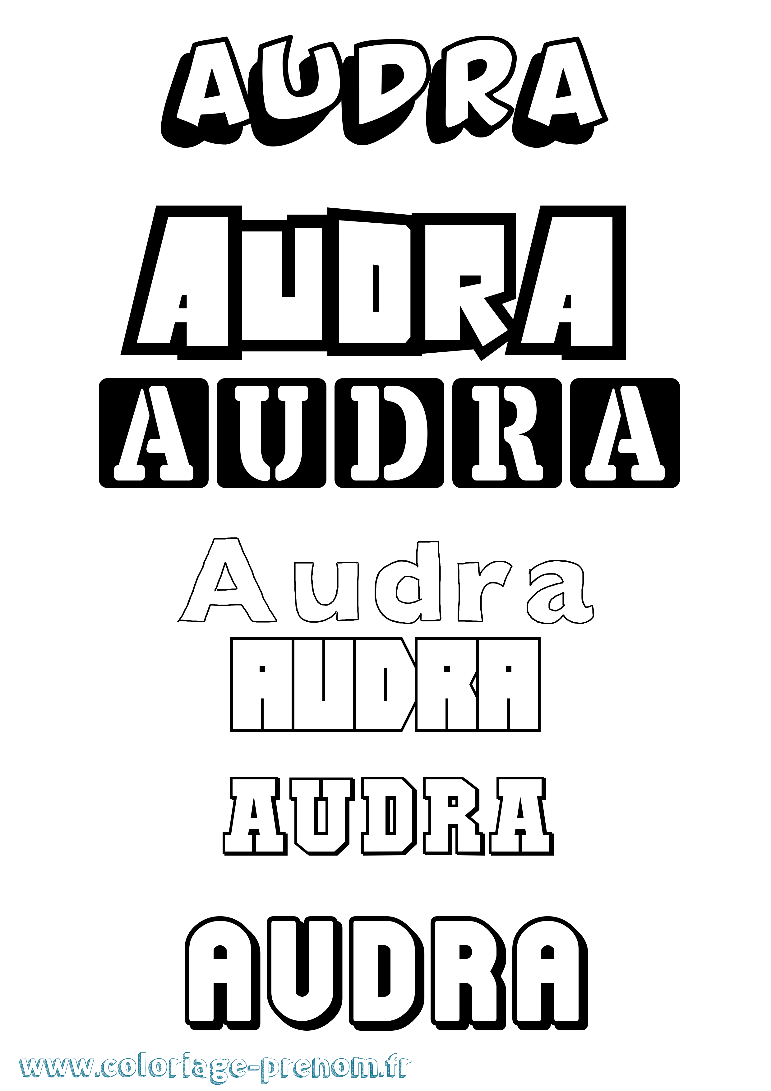Coloriage Audra Simple Coloriage prénom Audra Simple