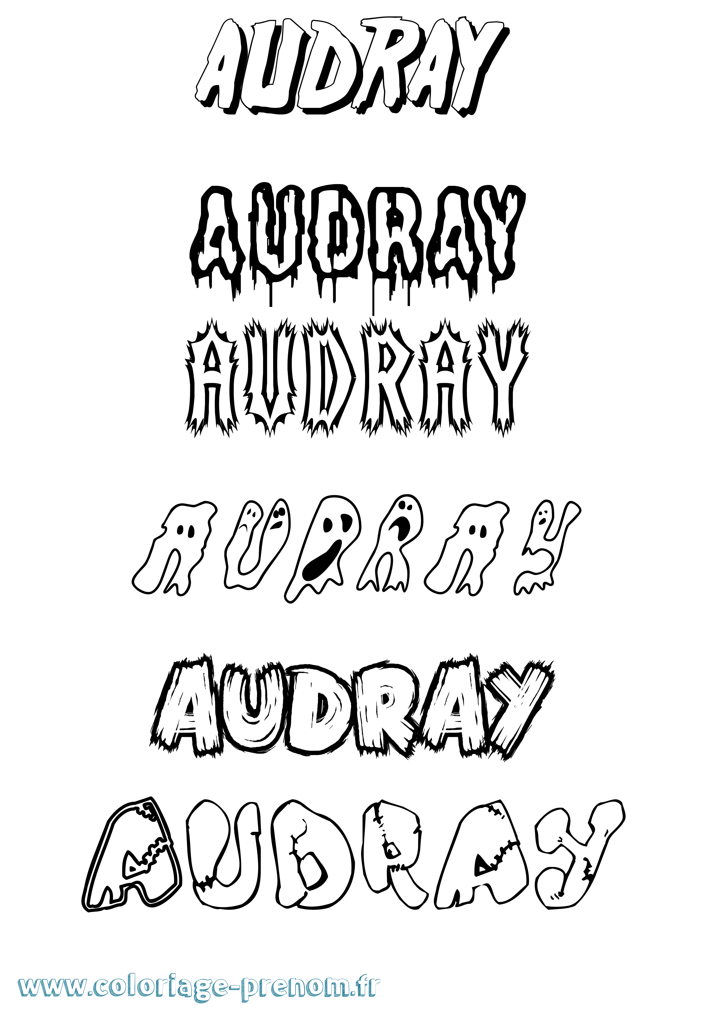 Coloriage prénom Audray Frisson