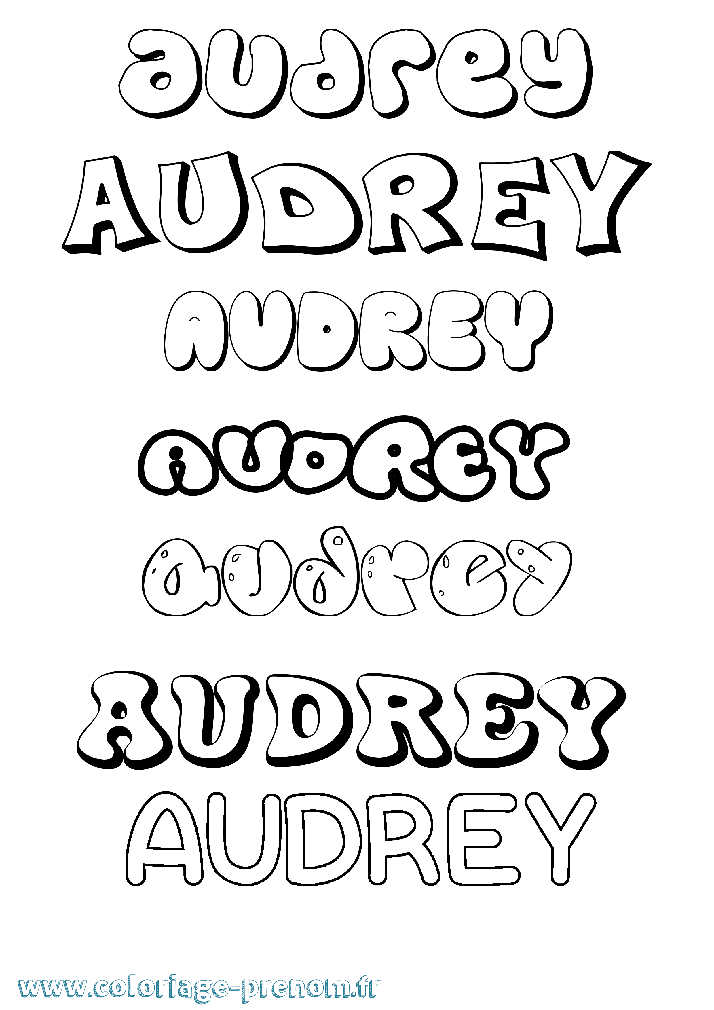 Coloriage Audrey Coloriage prénom Audrey