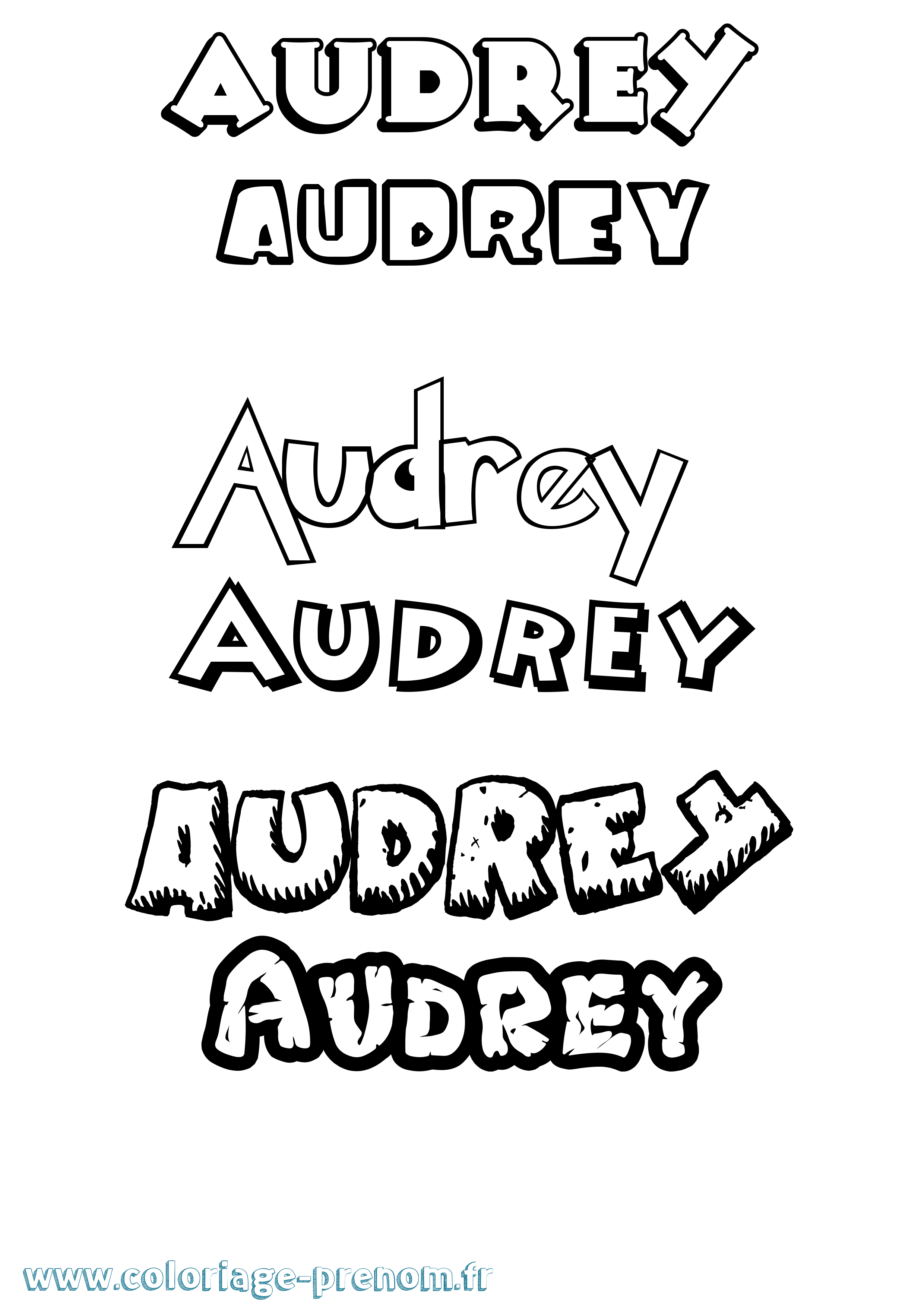 Coloriage Audrey Coloriage prénom Audrey