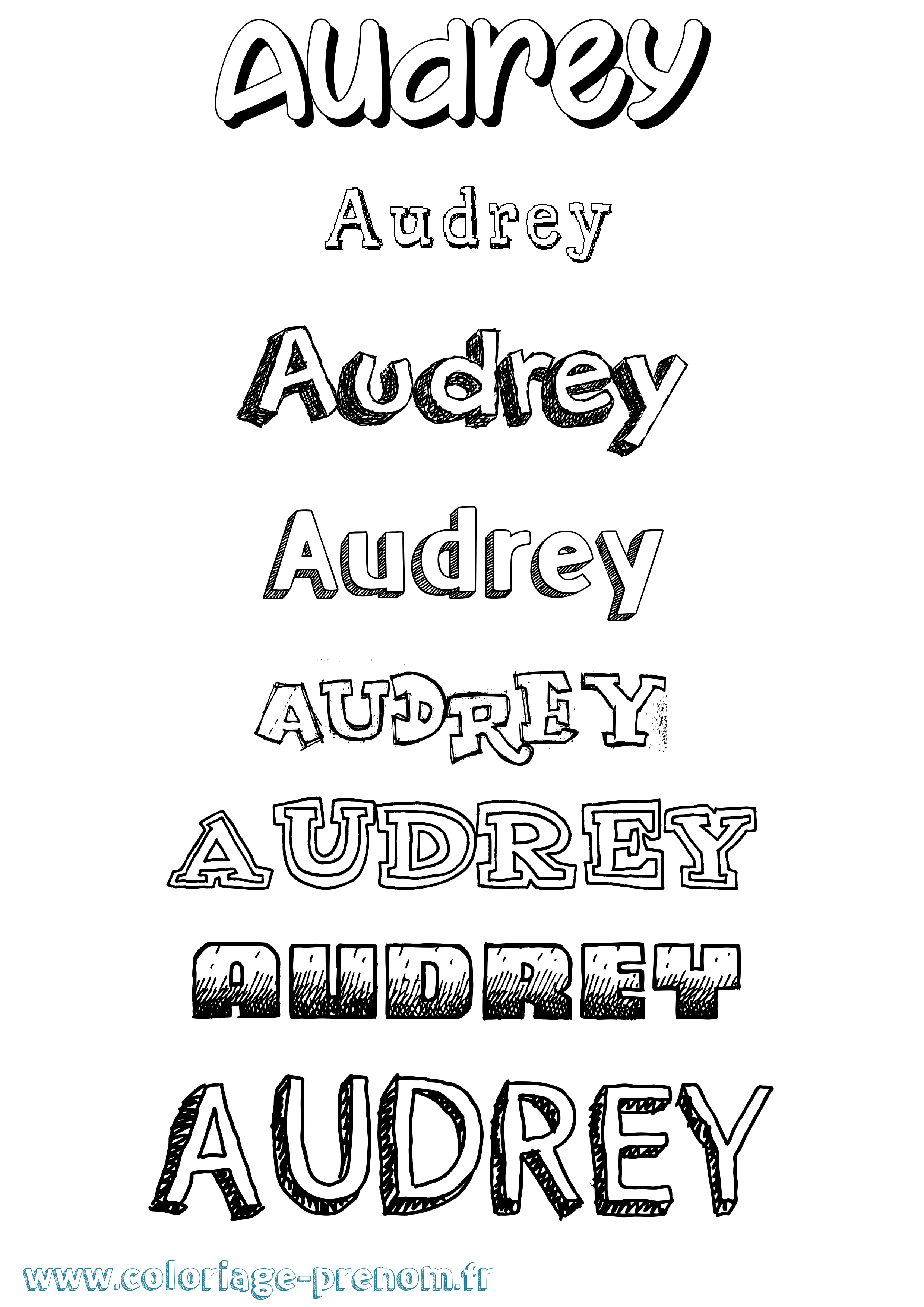 Coloriage prénom Audrey Dessiné