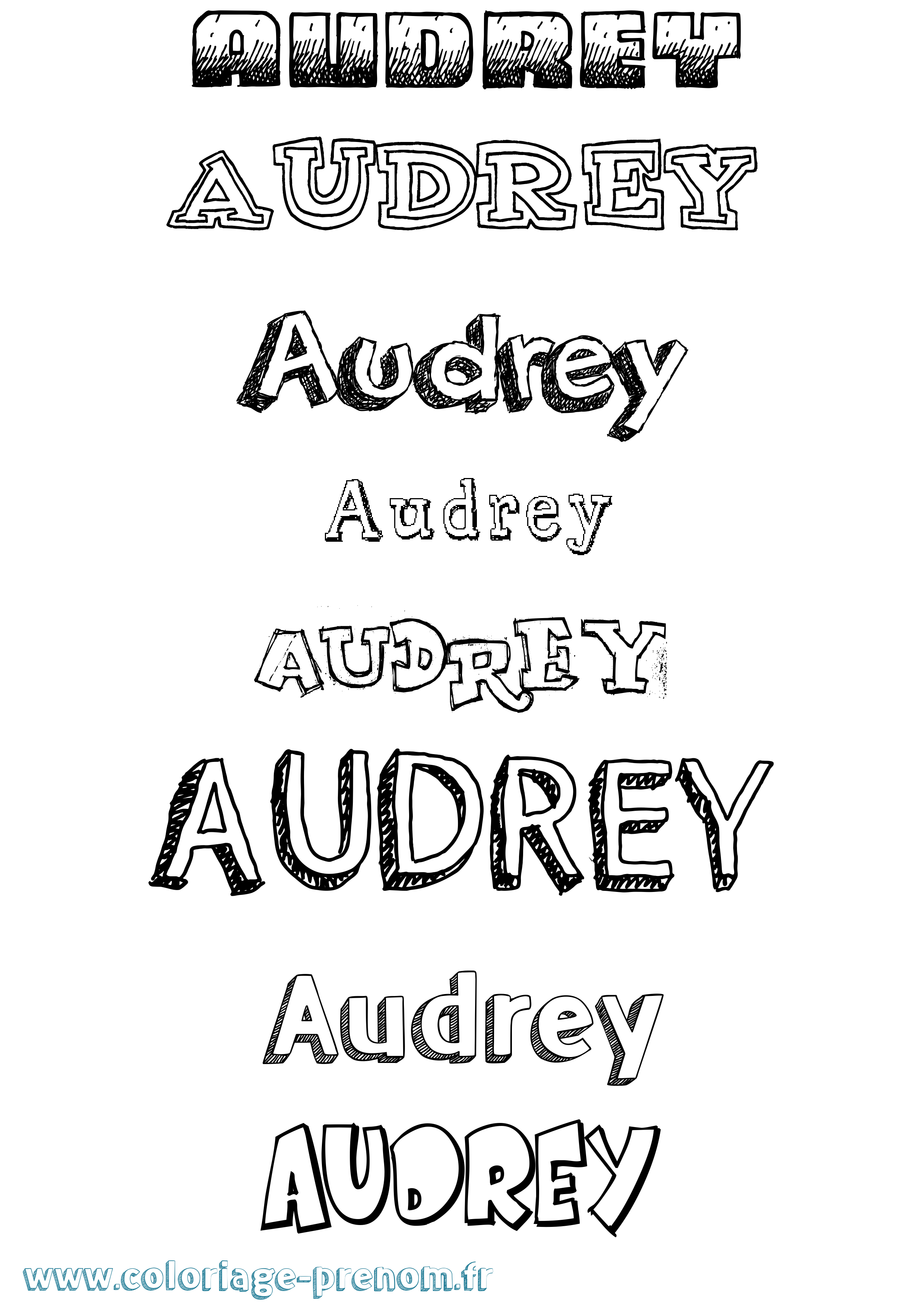 Coloriage Audrey Coloriage prénom Audrey