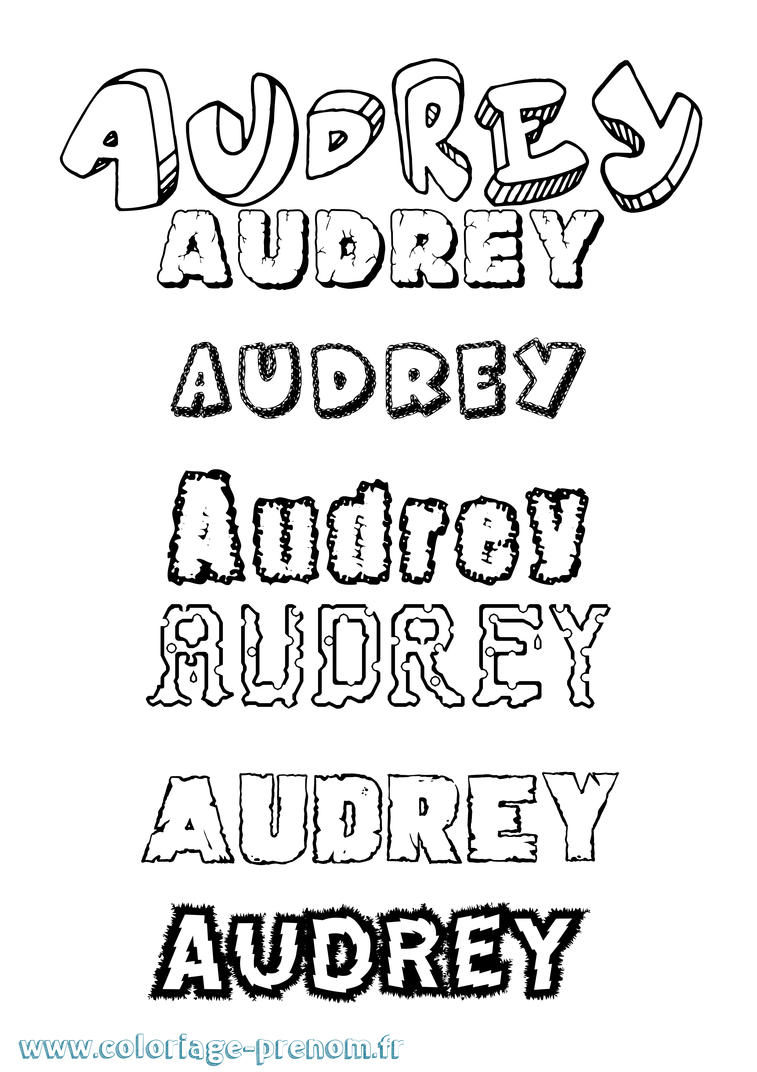 Coloriage Audrey Coloriage prénom Audrey