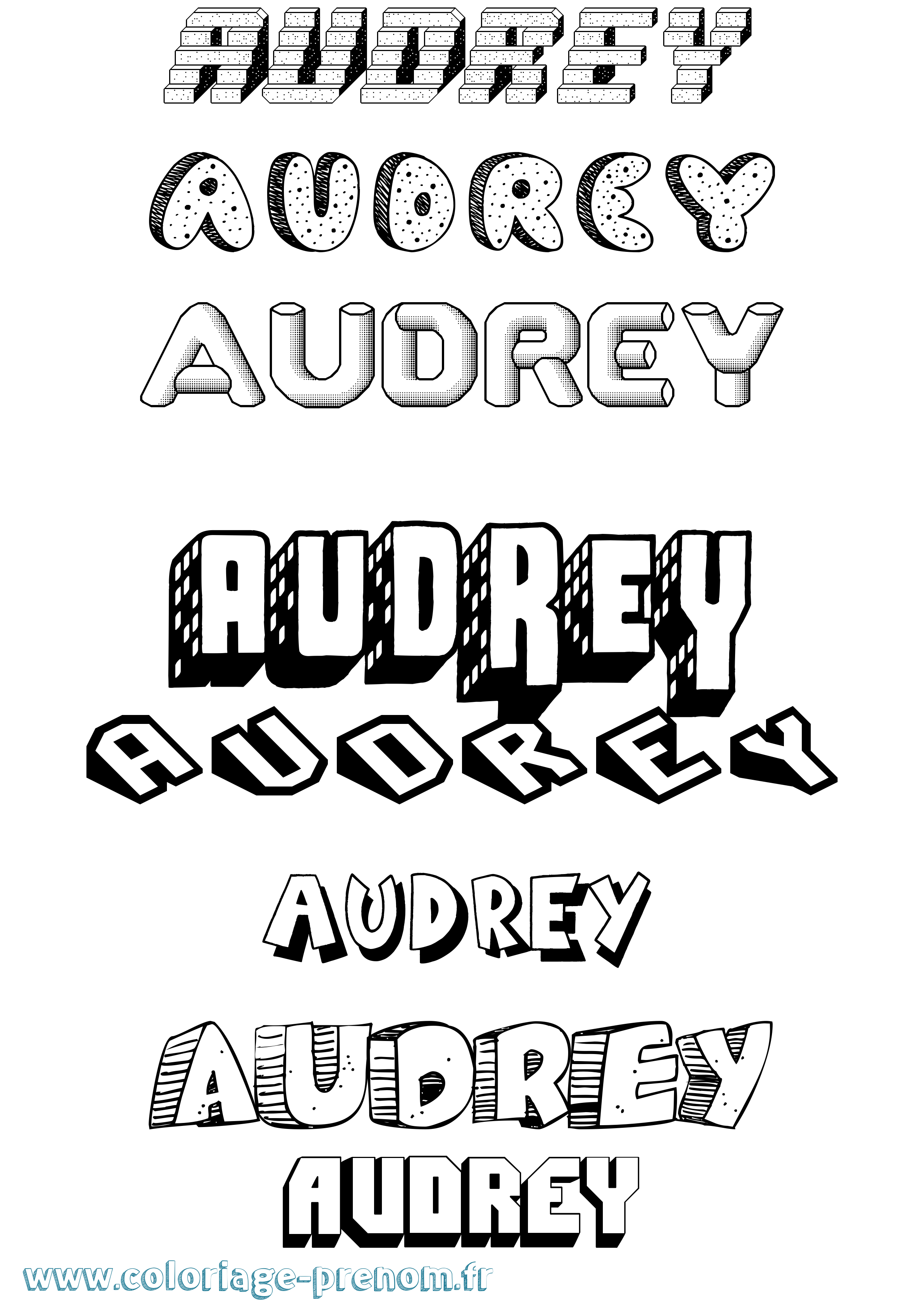 Coloriage Audrey Coloriage prénom Audrey