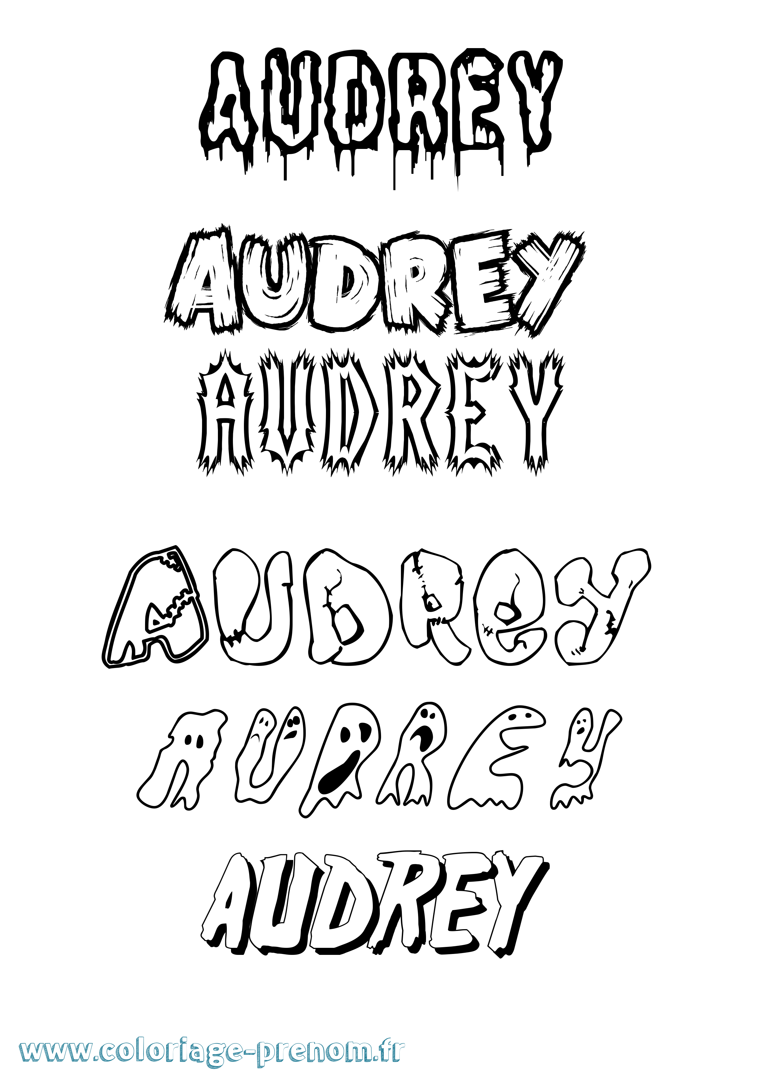 Coloriage Audrey Coloriage prénom Audrey