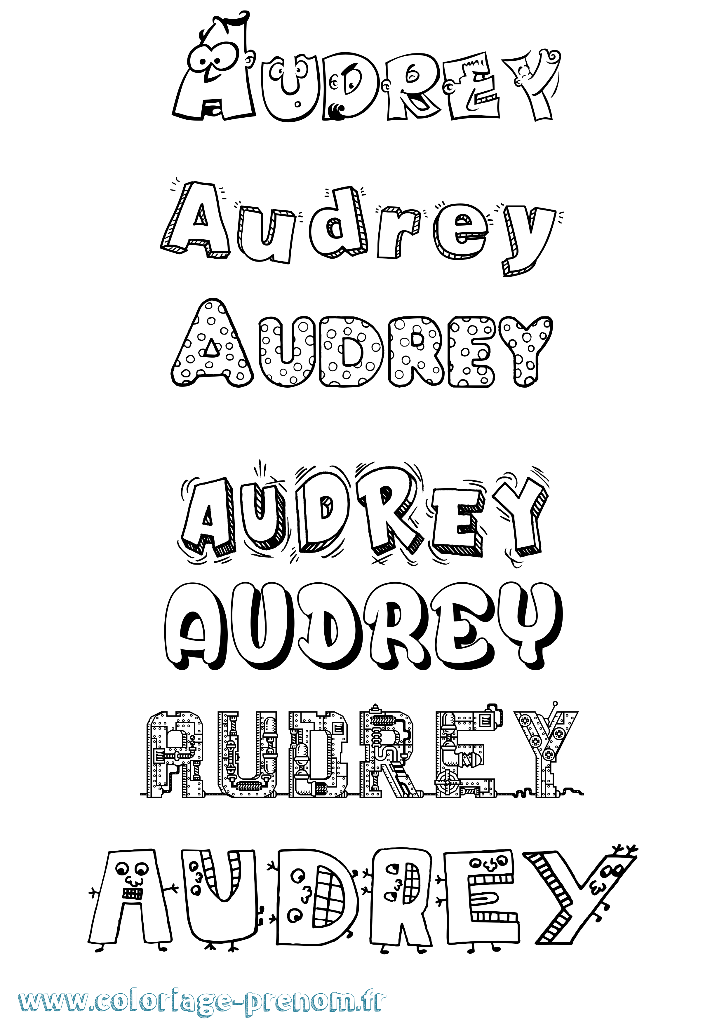 Coloriage Audrey Coloriage prénom Audrey