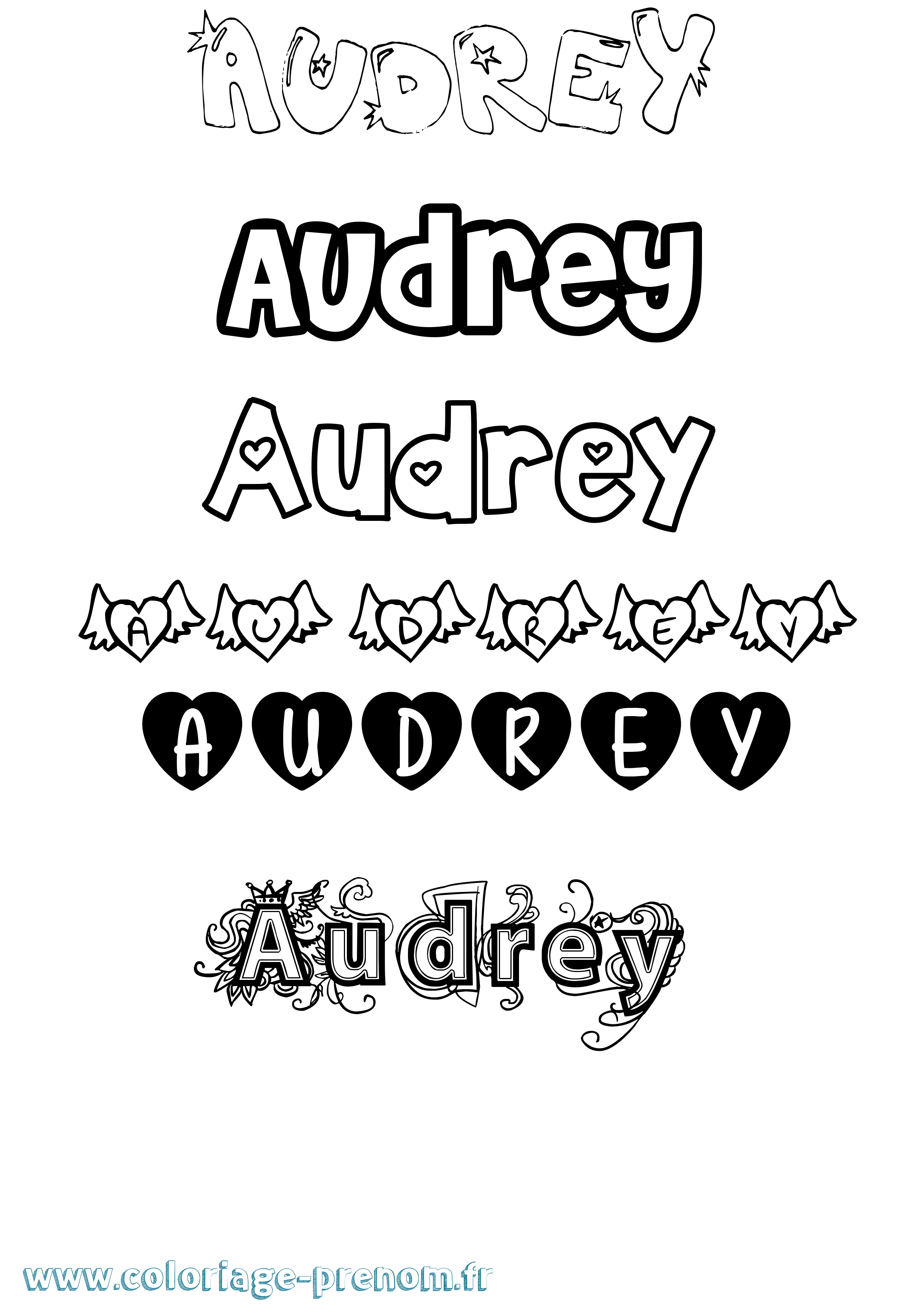 Coloriage Audrey Coloriage prénom Audrey