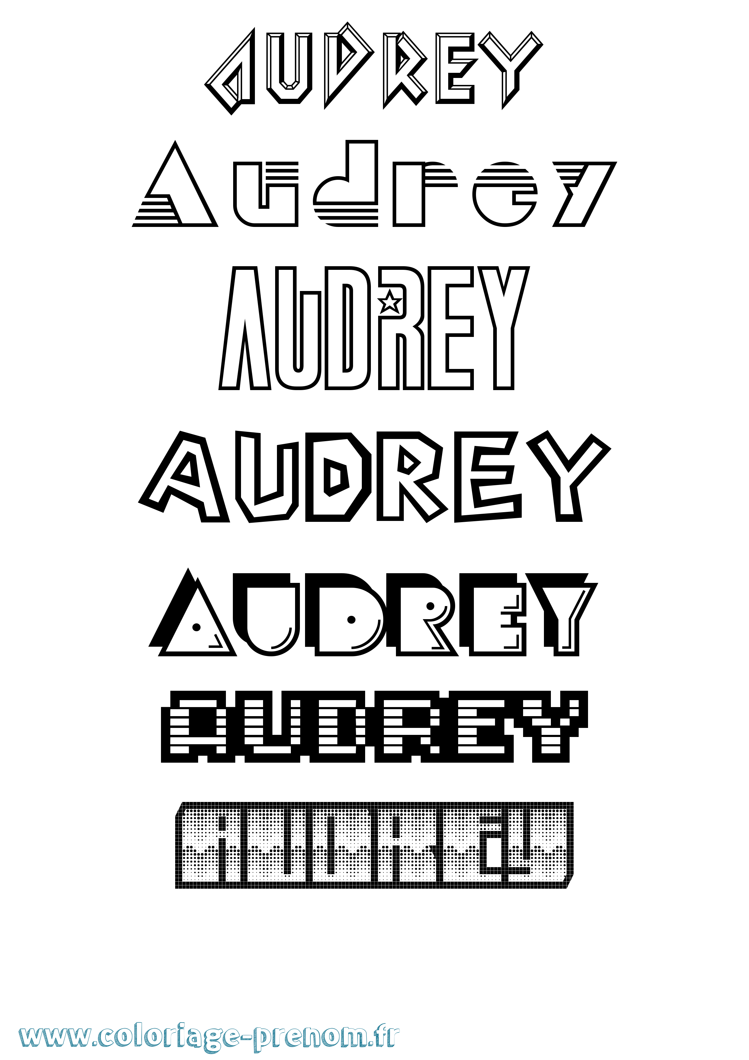 Coloriage Audrey Coloriage prénom Audrey