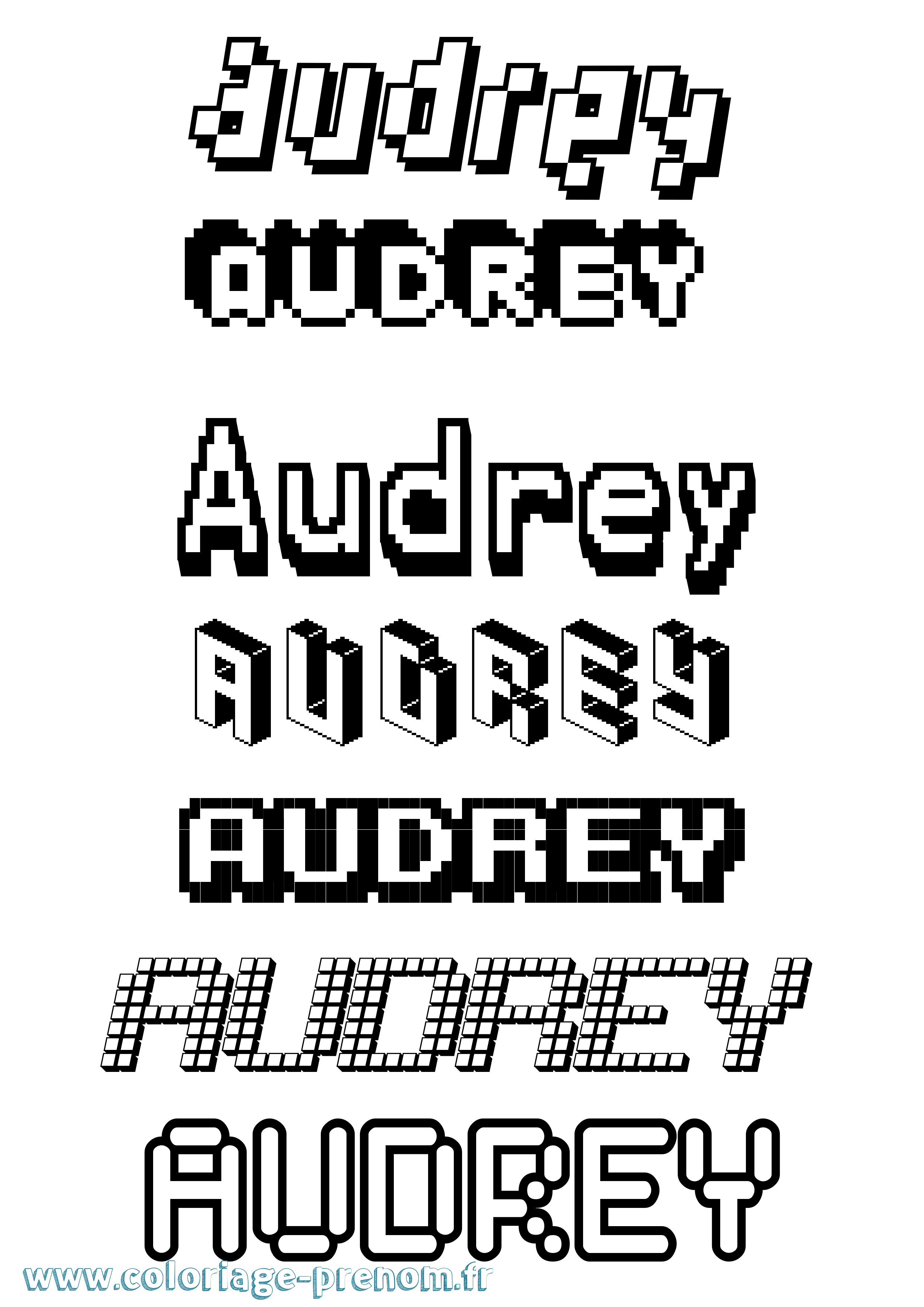 Coloriage Audrey Coloriage prénom Audrey