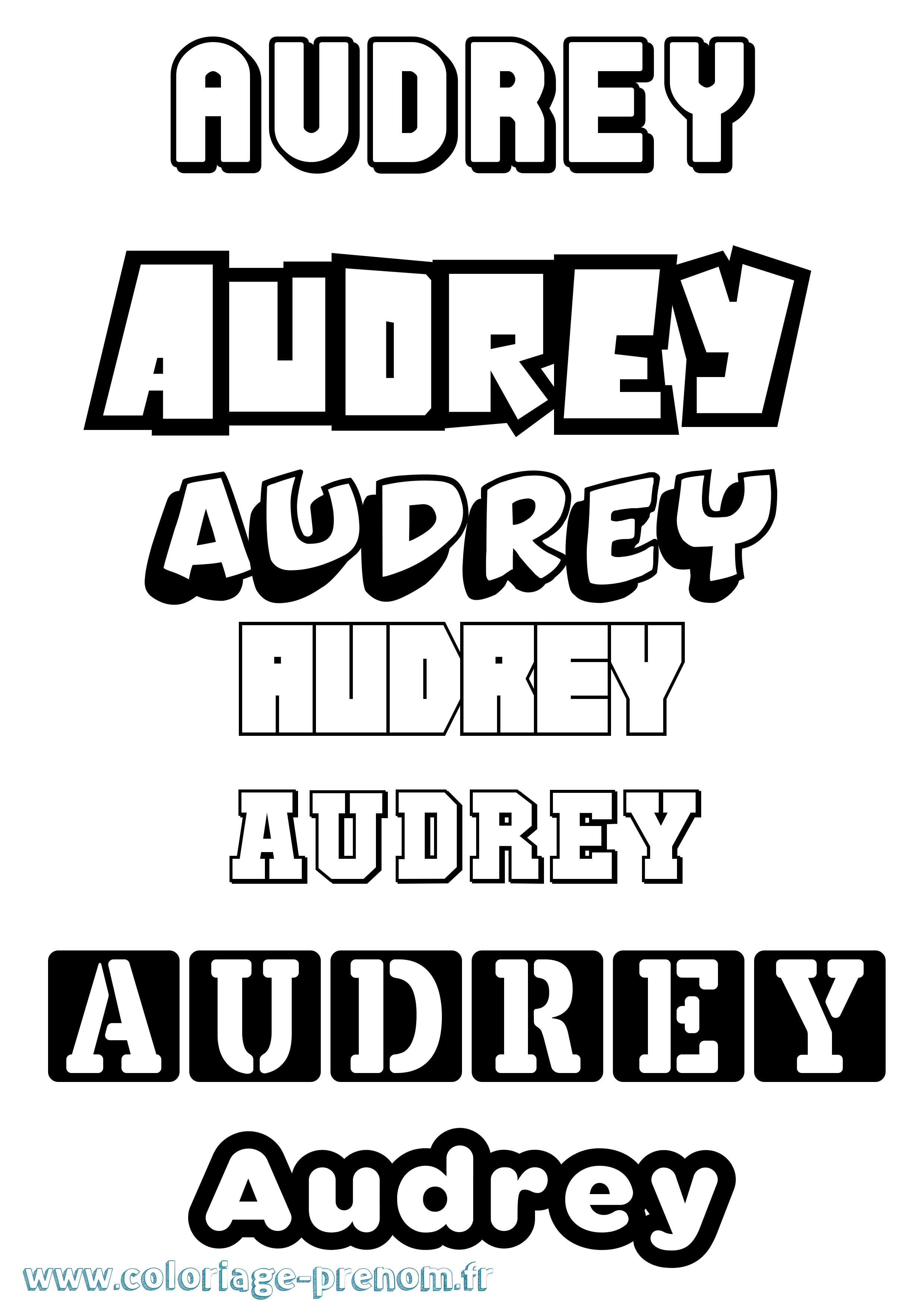 Coloriage prénom Audrey Simple