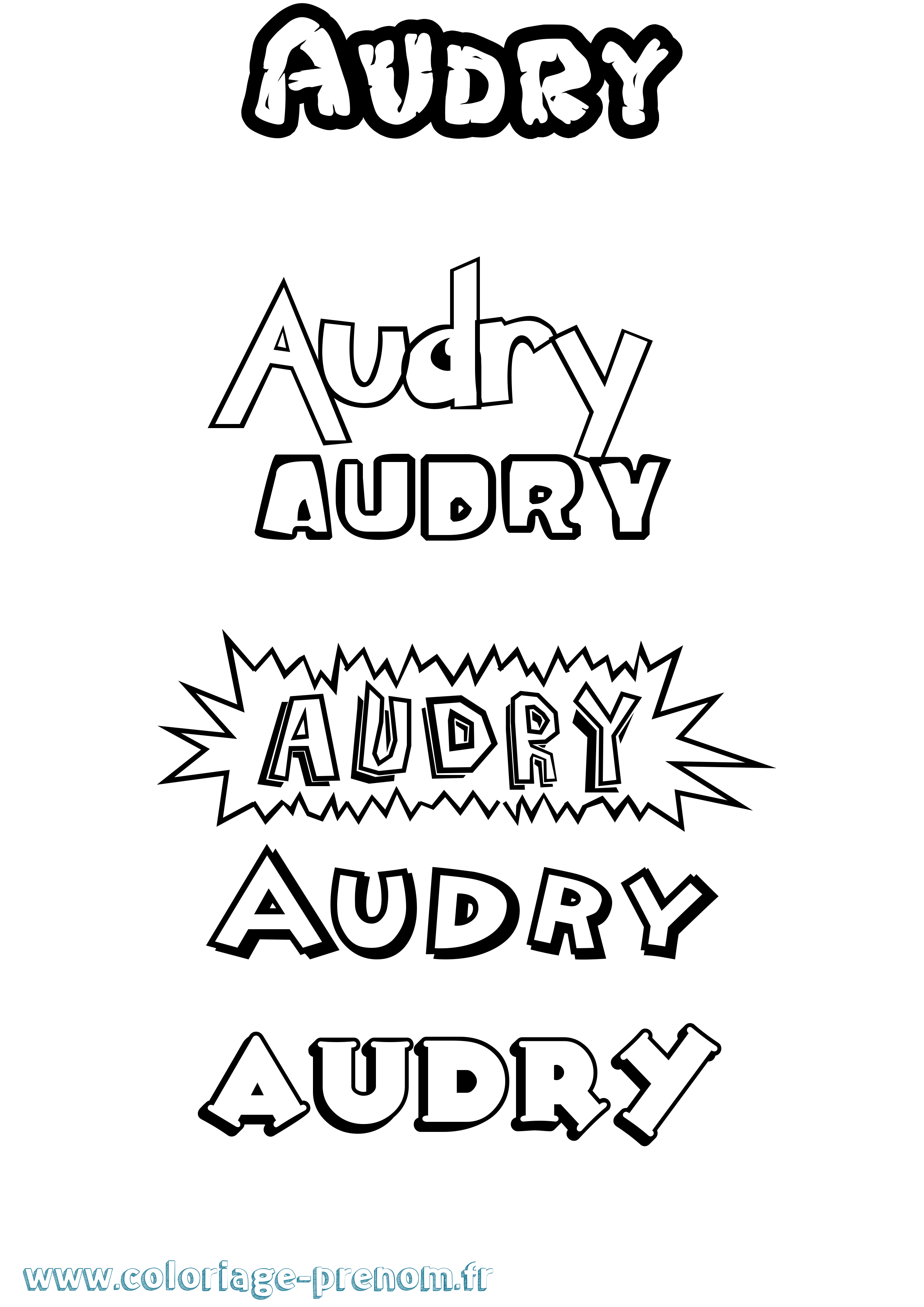 Coloriage prénom Audry Dessin Animé