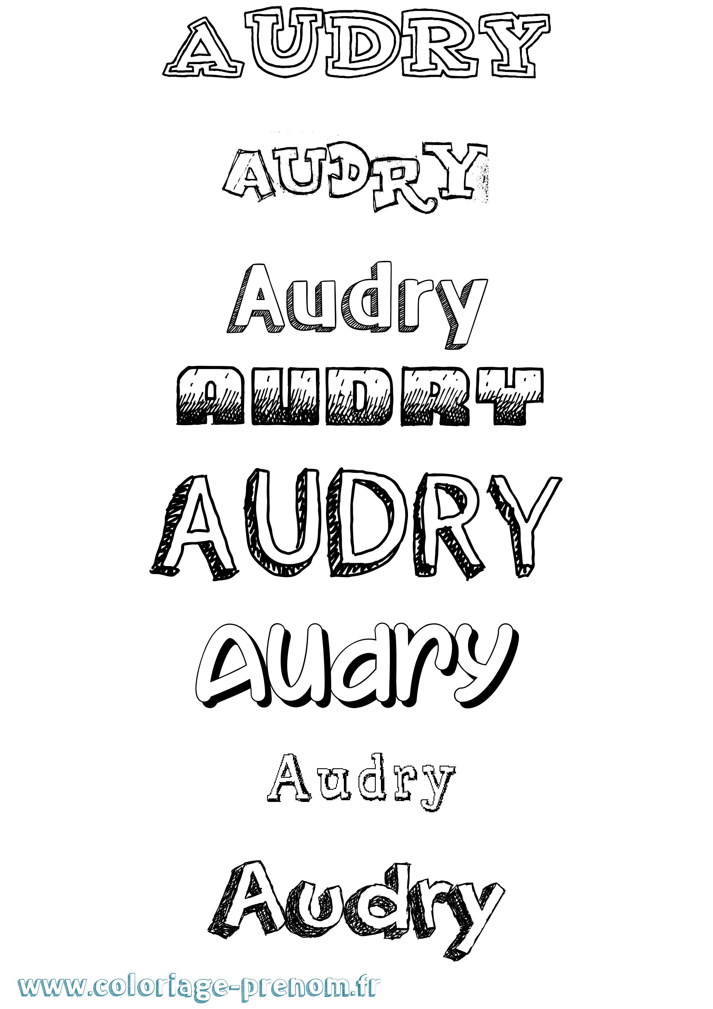 Coloriage prénom Audry Dessiné