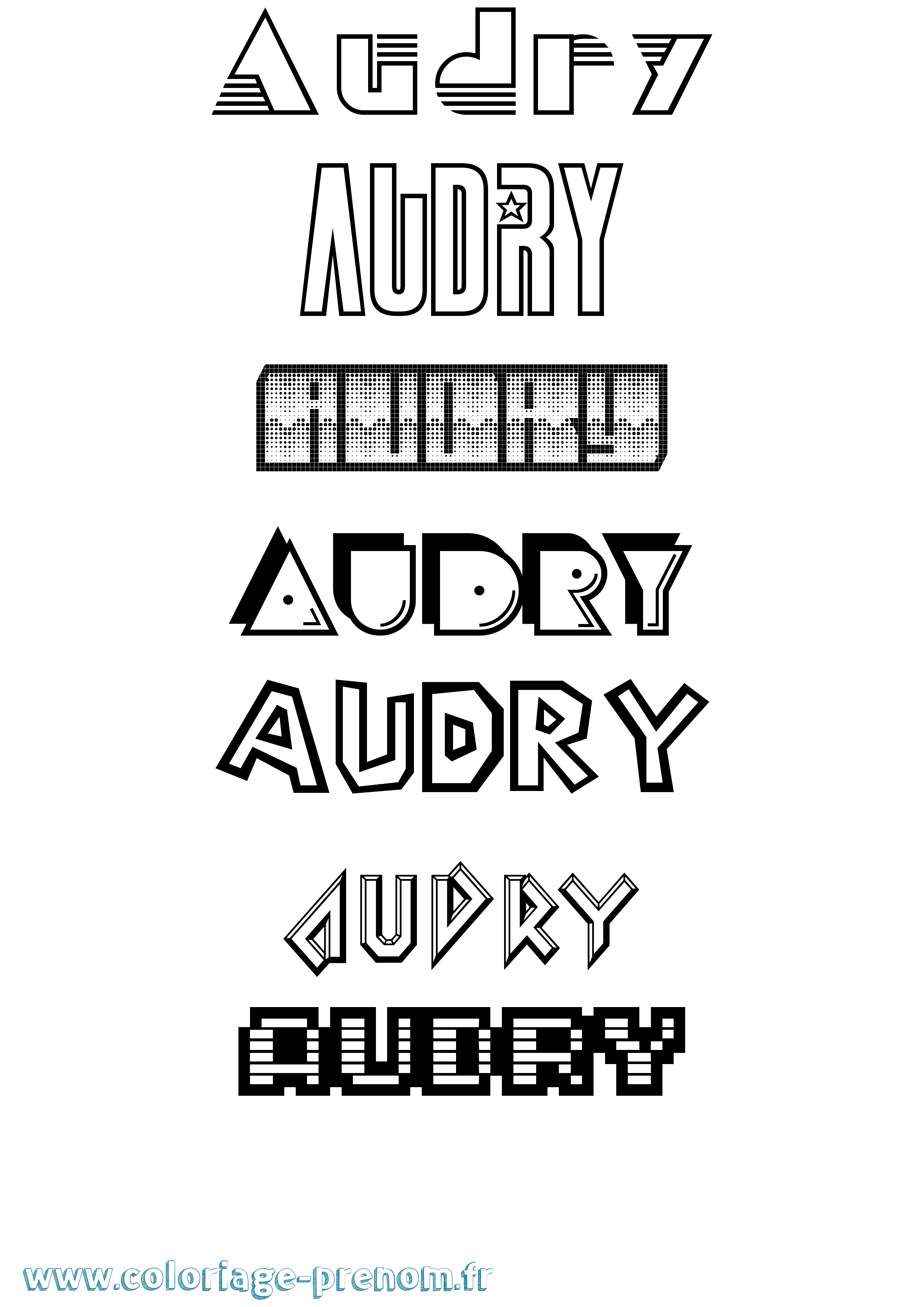 Coloriage prénom Audry Jeux Vidéos