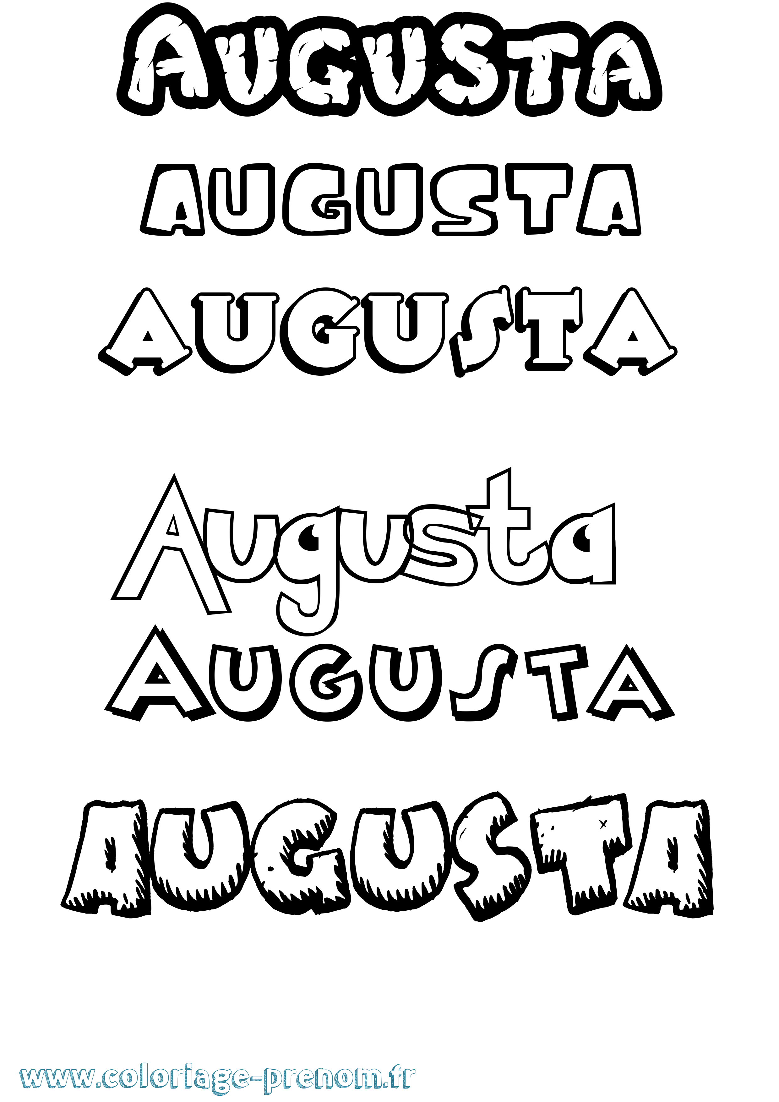 Coloriage Augusta Dessin Animé Coloriage prénom Augusta Dessin Animé