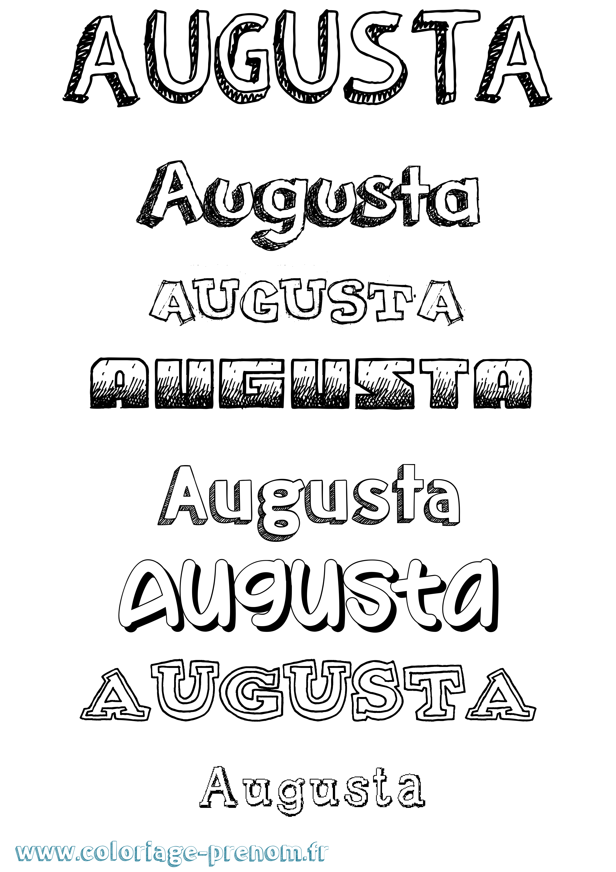 Coloriage prénom Augusta Dessiné