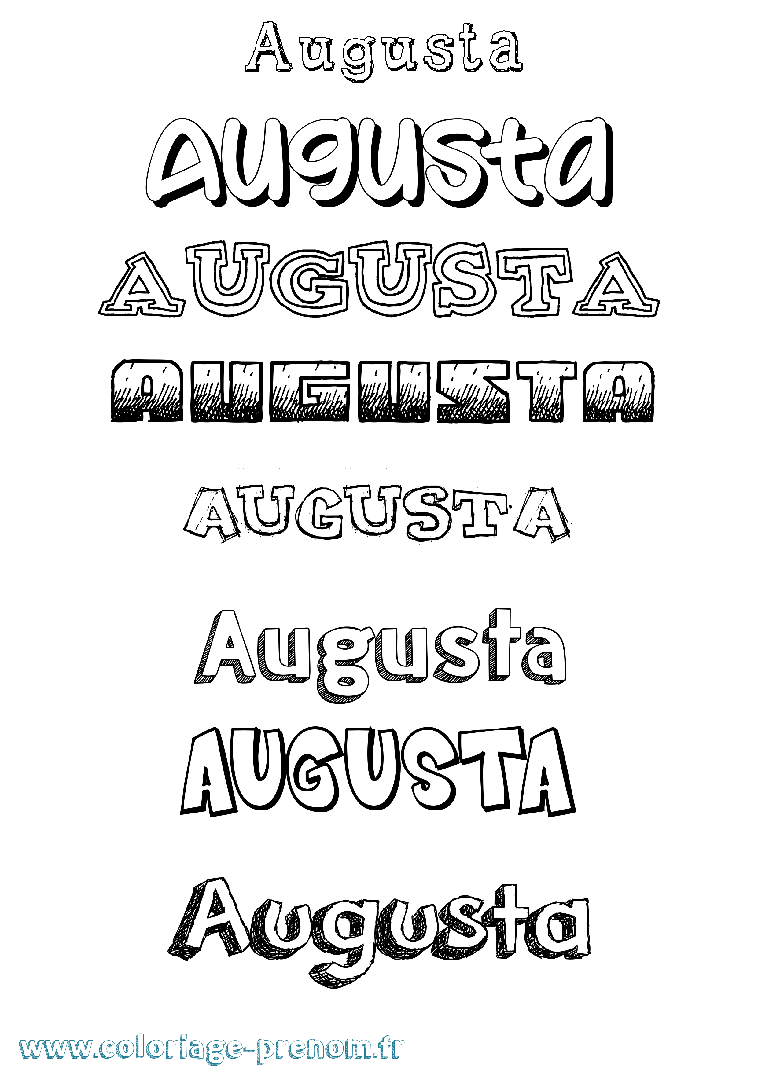 Coloriage Augusta Dessiné Coloriage prénom Augusta Dessiné