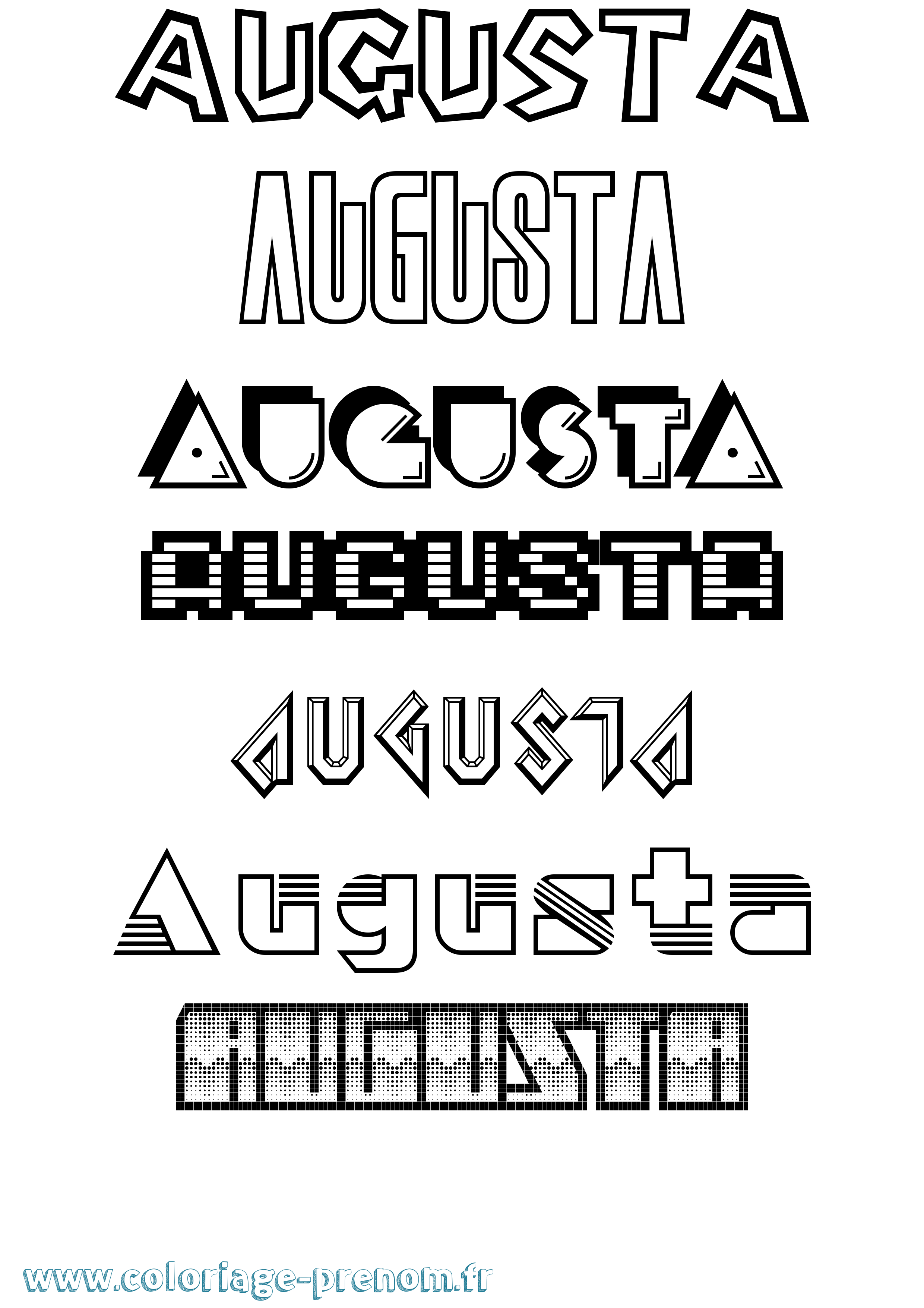 Coloriage Augusta Jeux Vidéos Coloriage prénom Augusta Jeux Vidéos