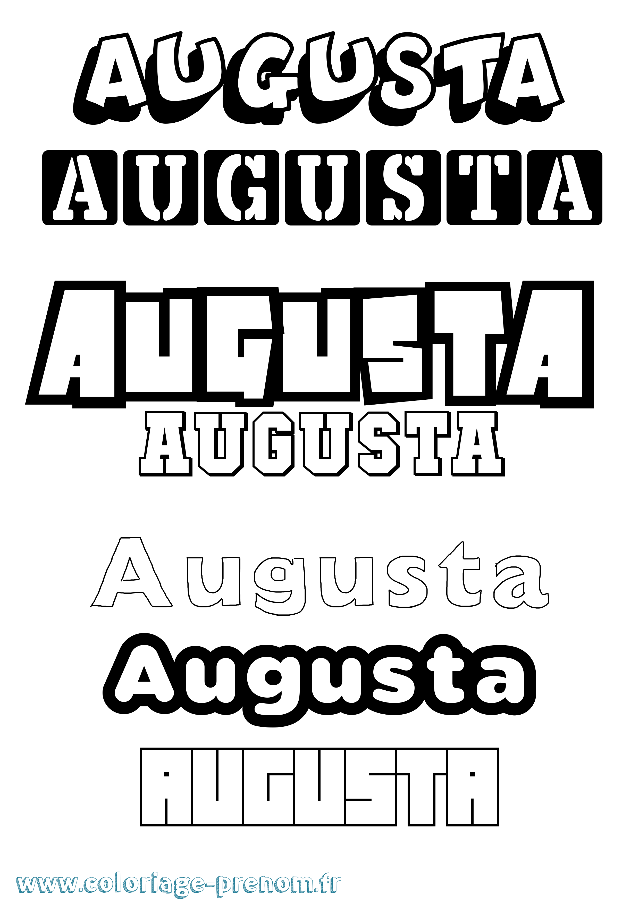 Coloriage Augusta Simple Coloriage prénom Augusta Simple