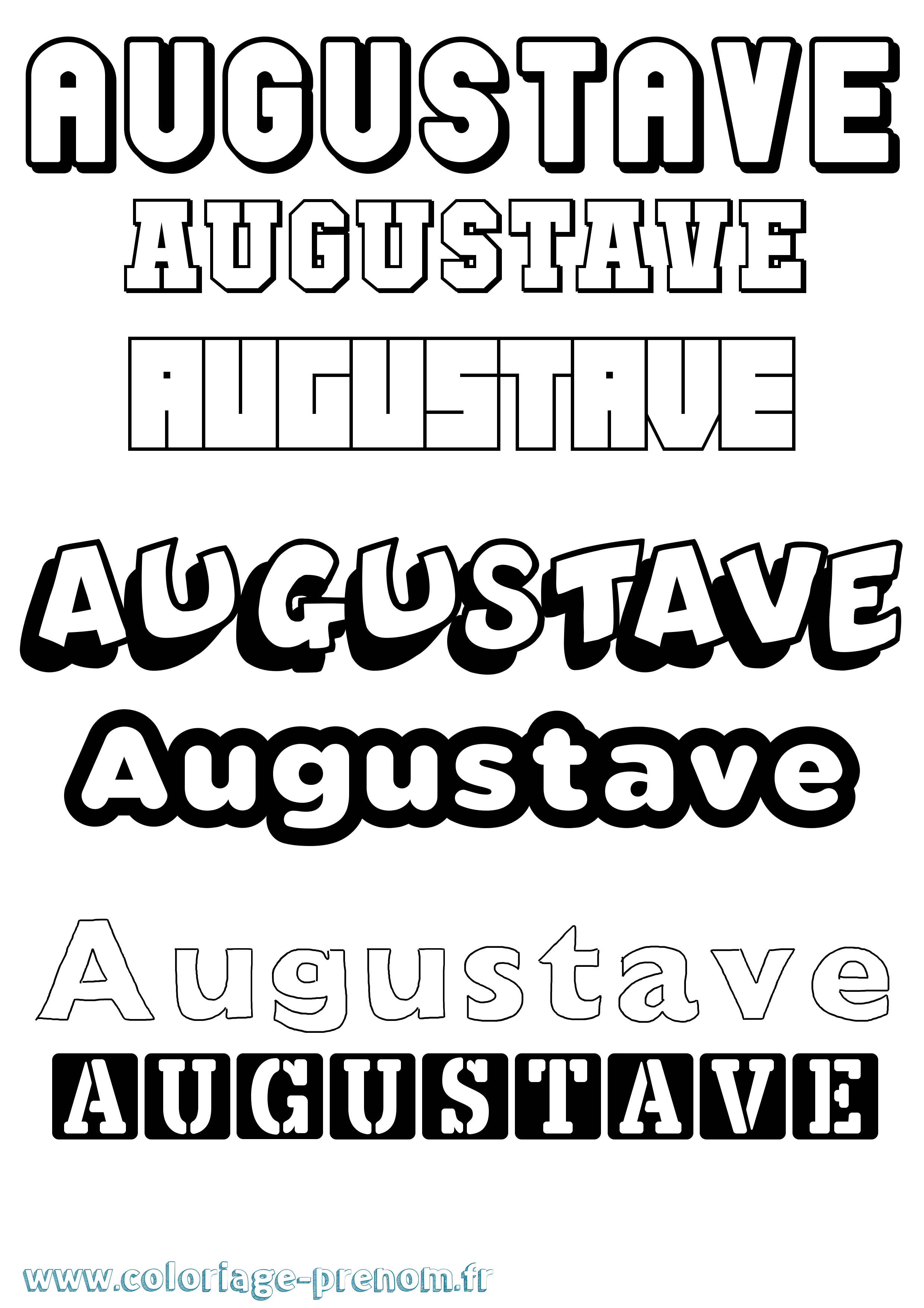 Coloriage prénom Augustave Simple