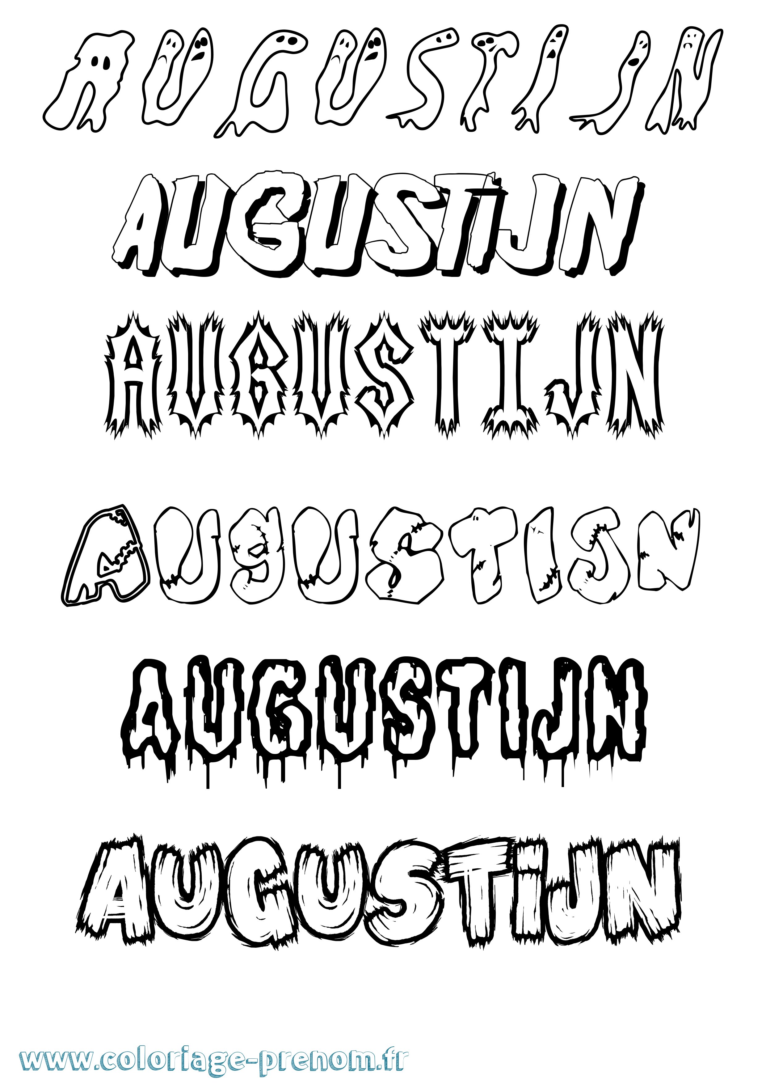 Coloriage prénom Augustijn Frisson