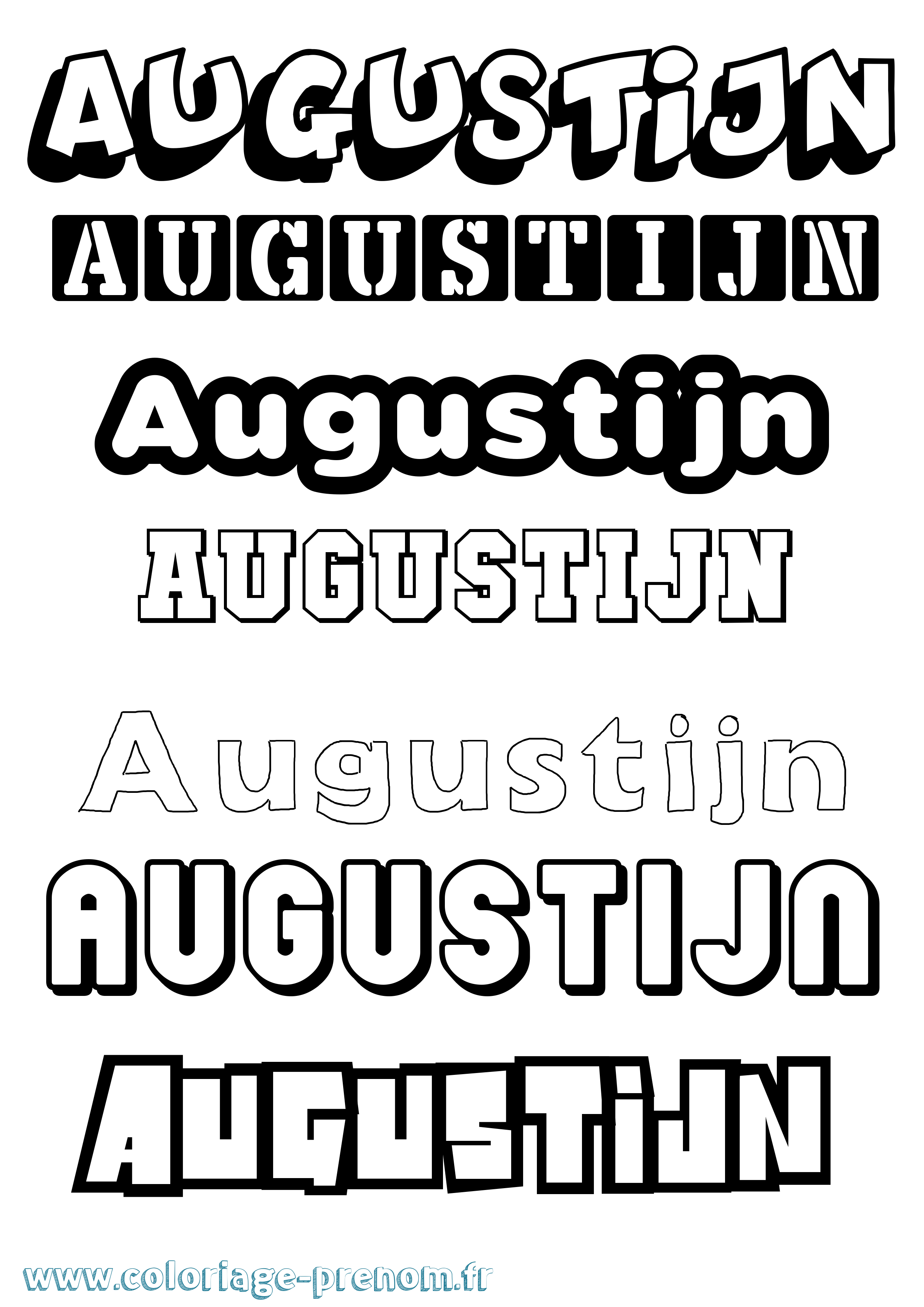 Coloriage prénom Augustijn Simple