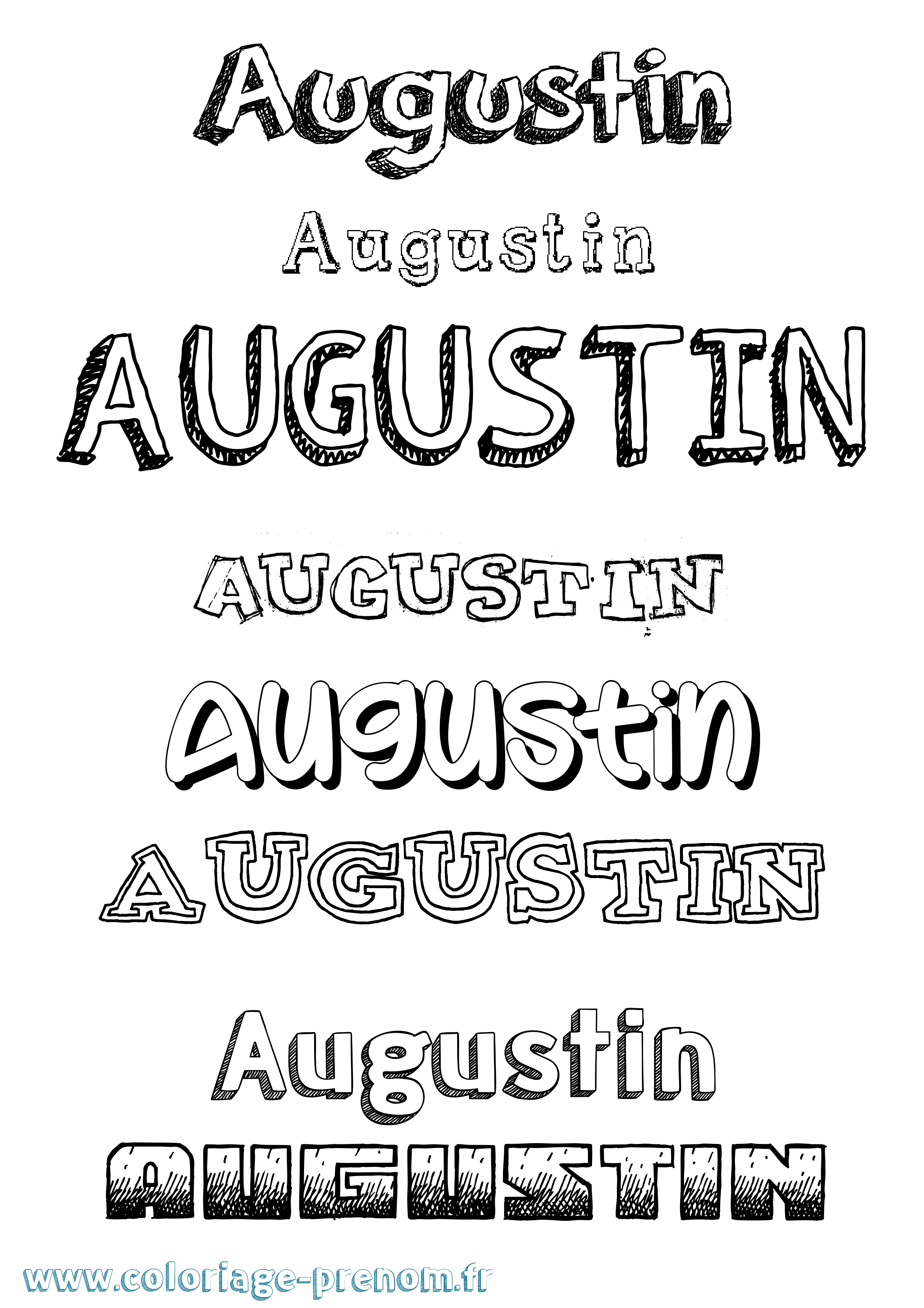 Coloriage prénom Augustin Dessiné