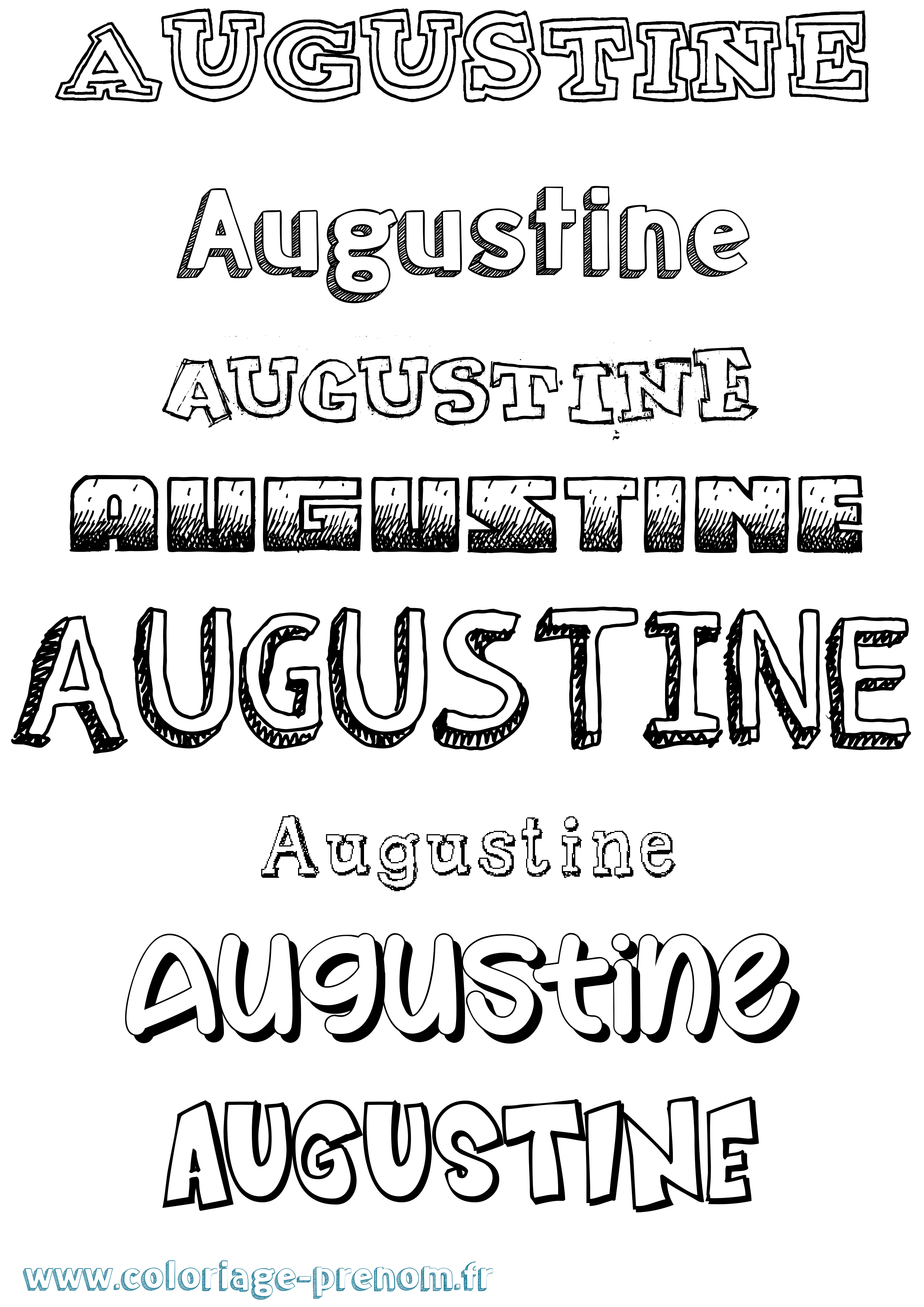 Coloriage prénom Augustine