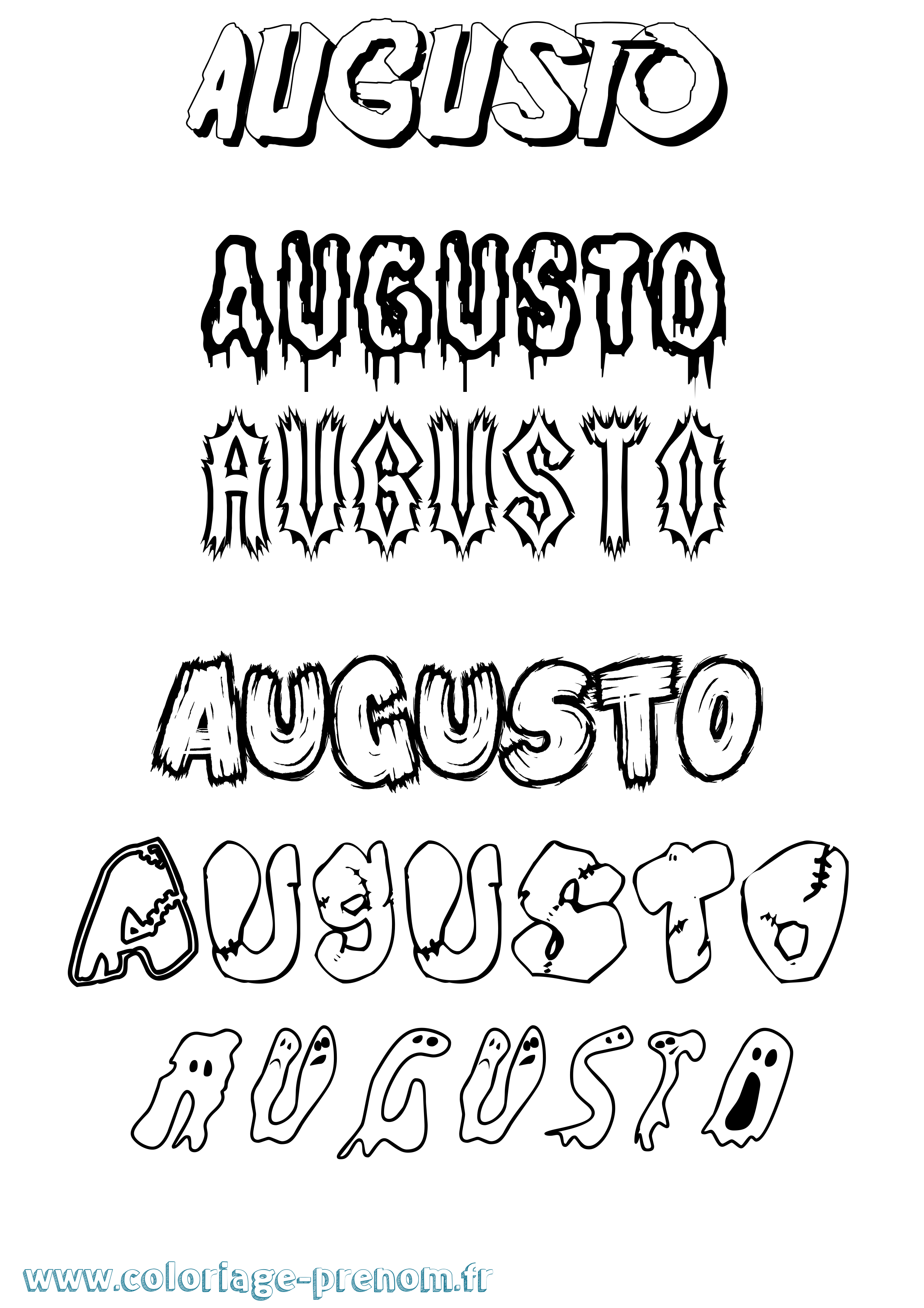 Coloriage prénom Augusto Frisson