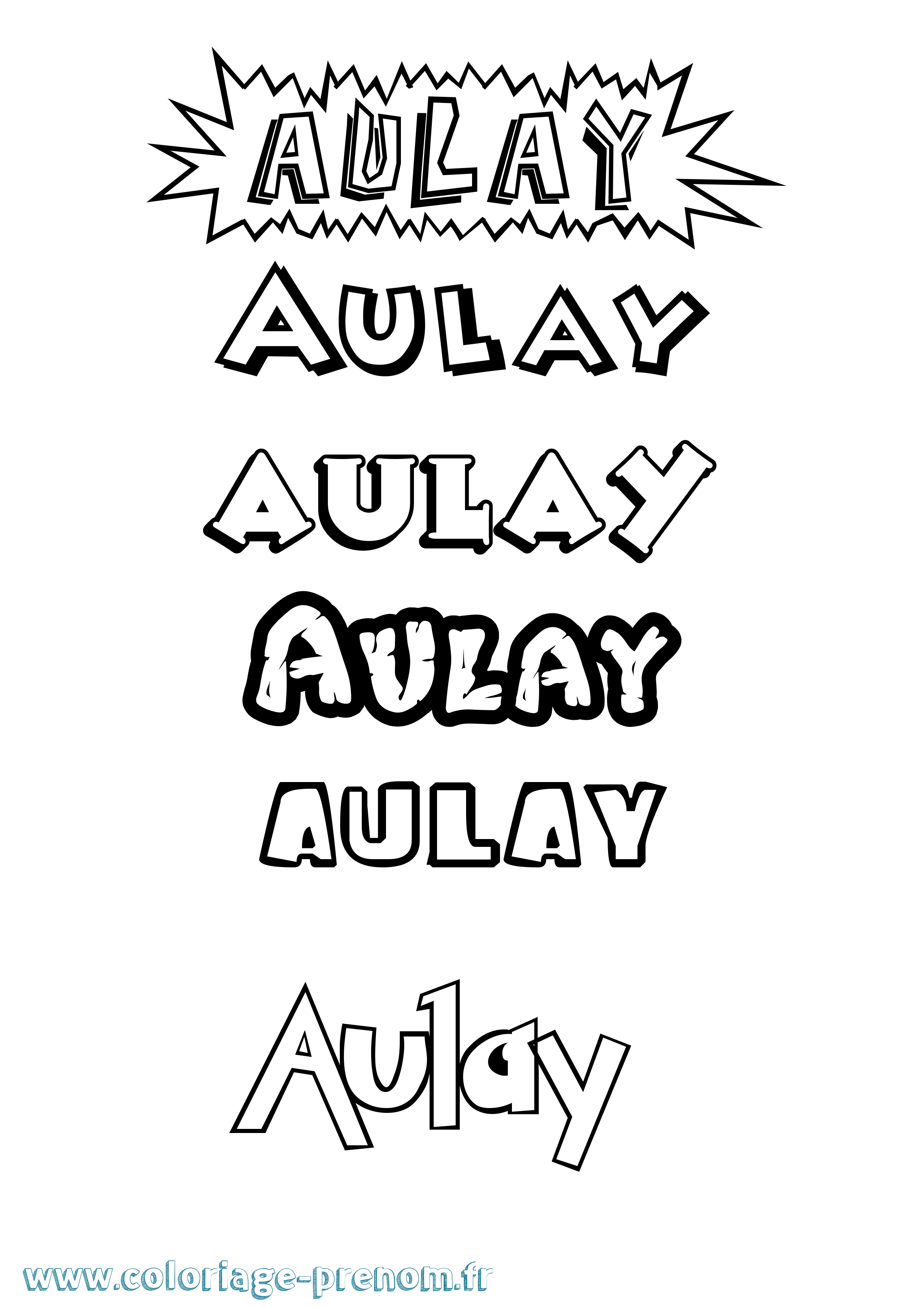 Coloriage prénom Aulay Dessin Animé