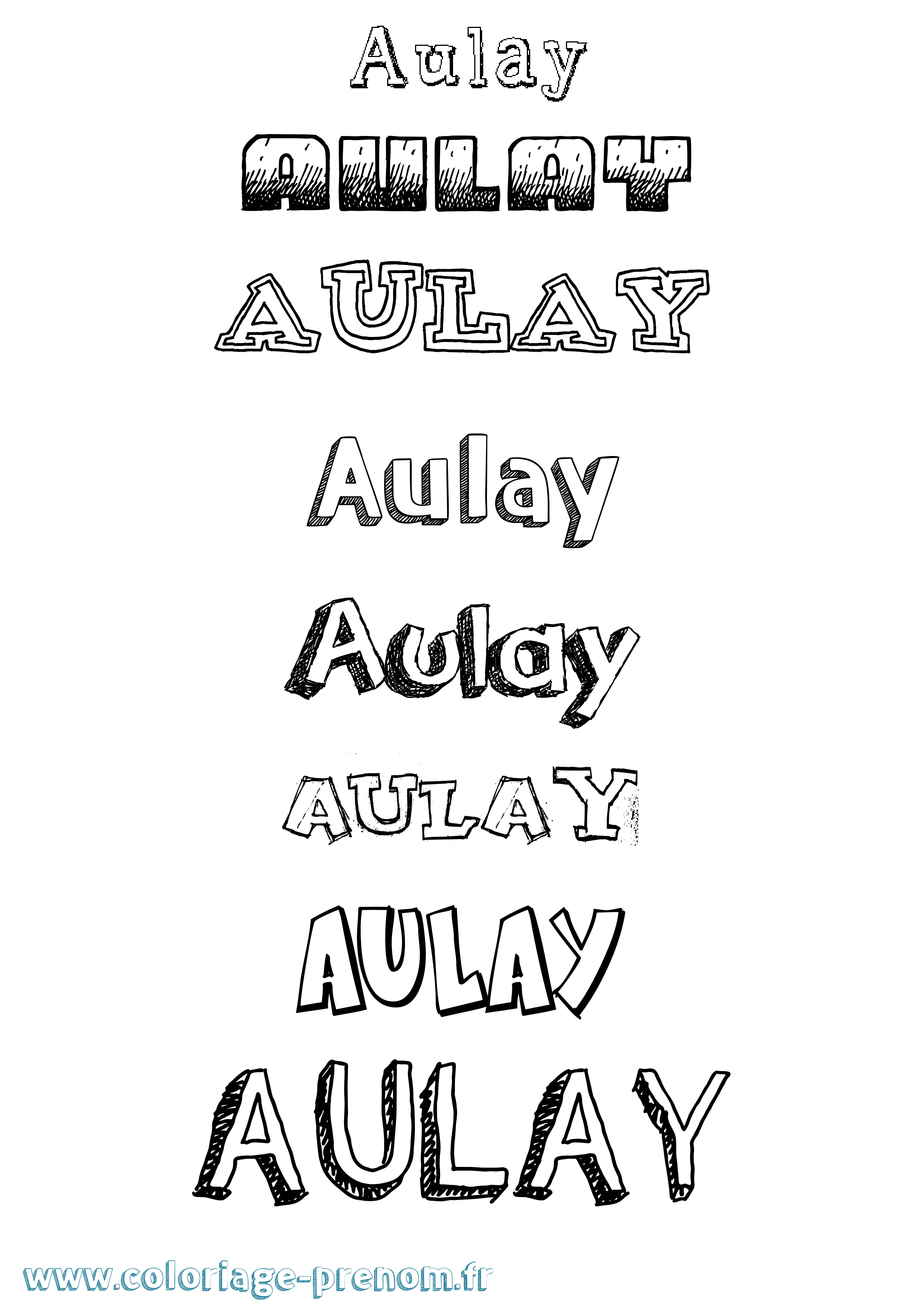 Coloriage prénom Aulay Dessiné