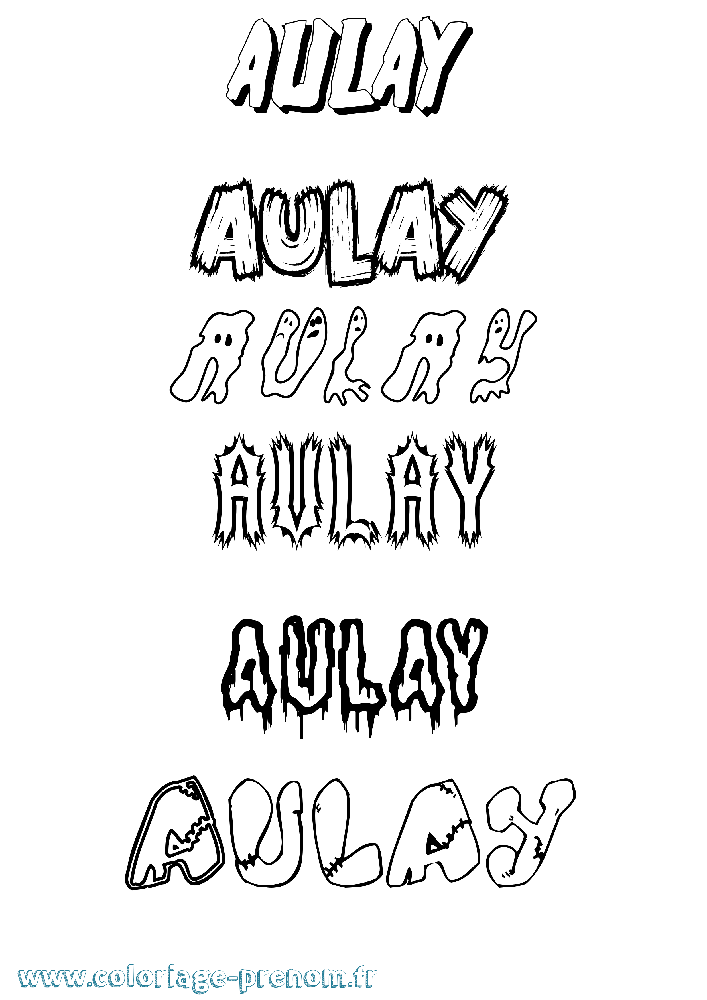 Coloriage prénom Aulay Frisson