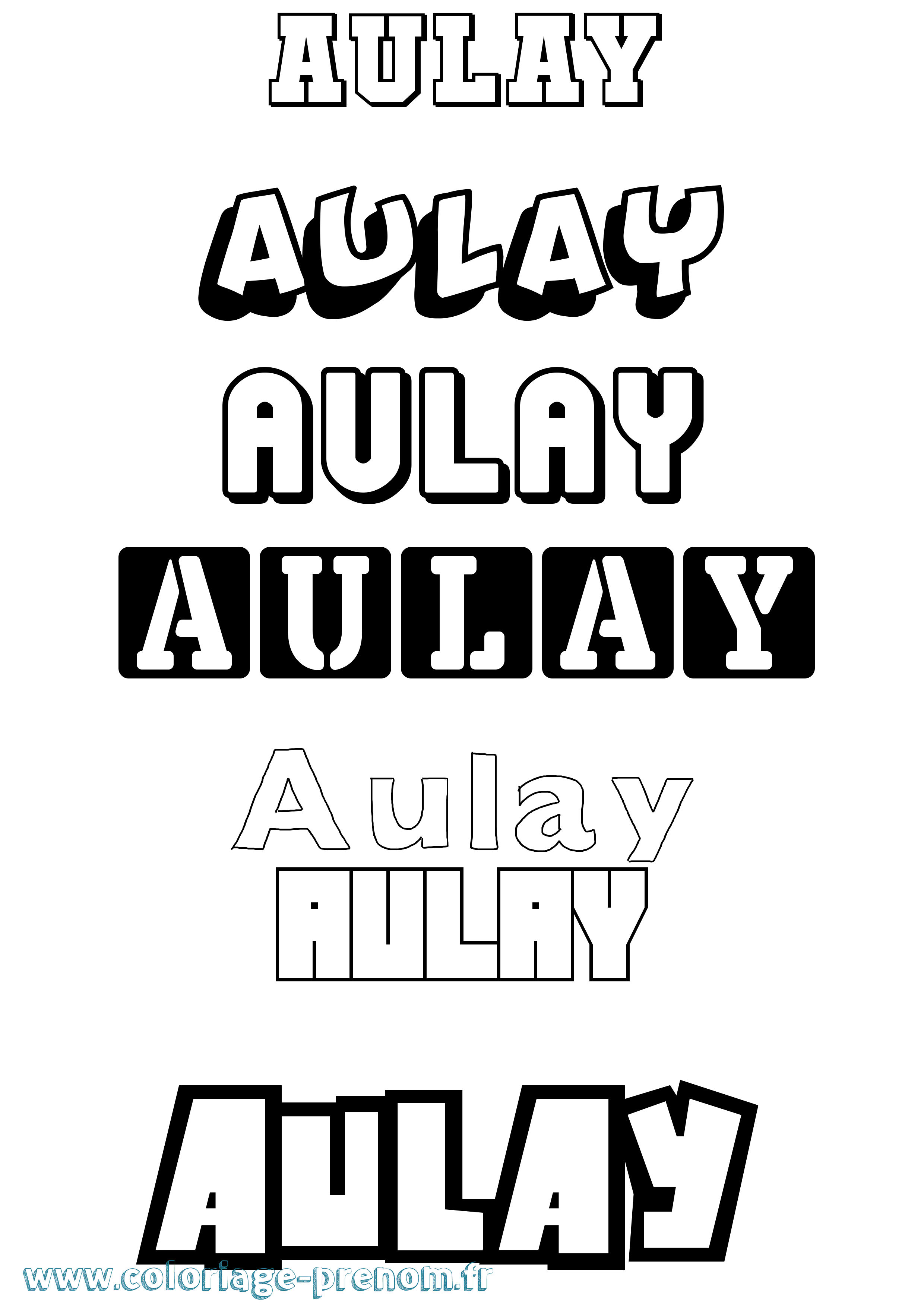 Coloriage prénom Aulay Simple