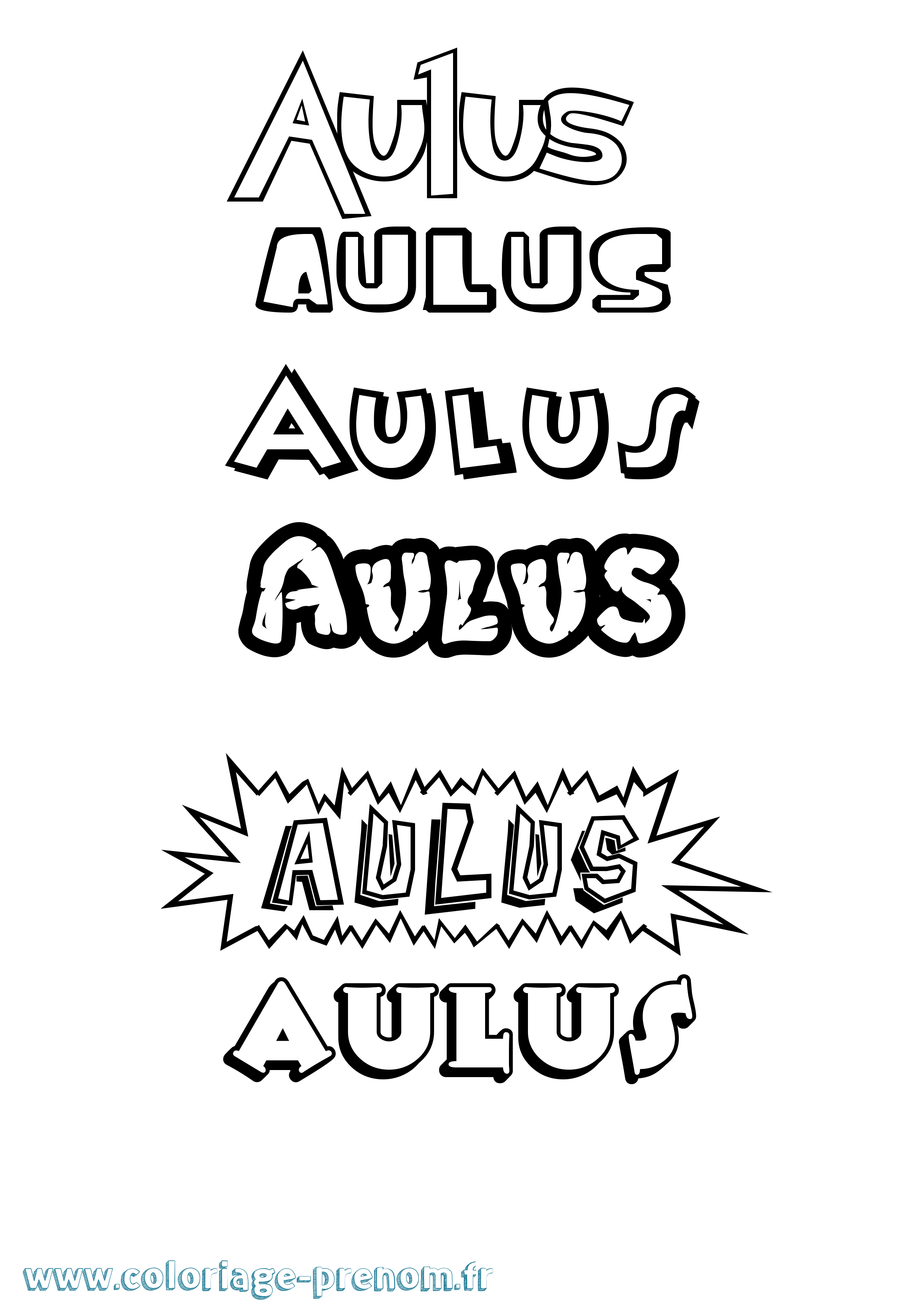 Coloriage prénom Aulus Dessin Animé