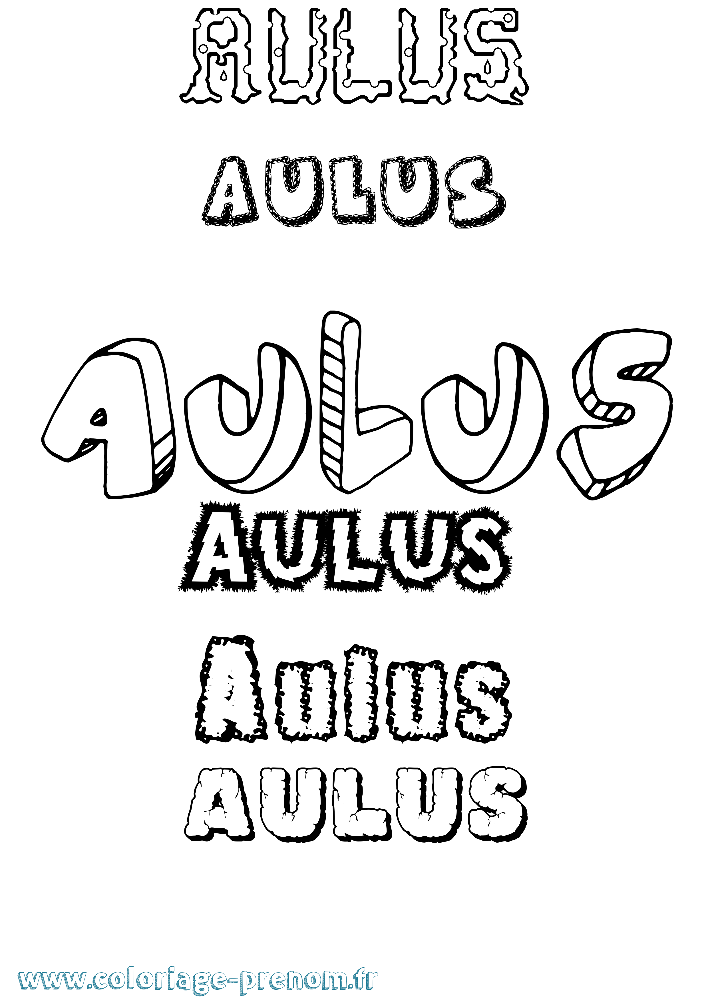 Coloriage prénom Aulus Destructuré