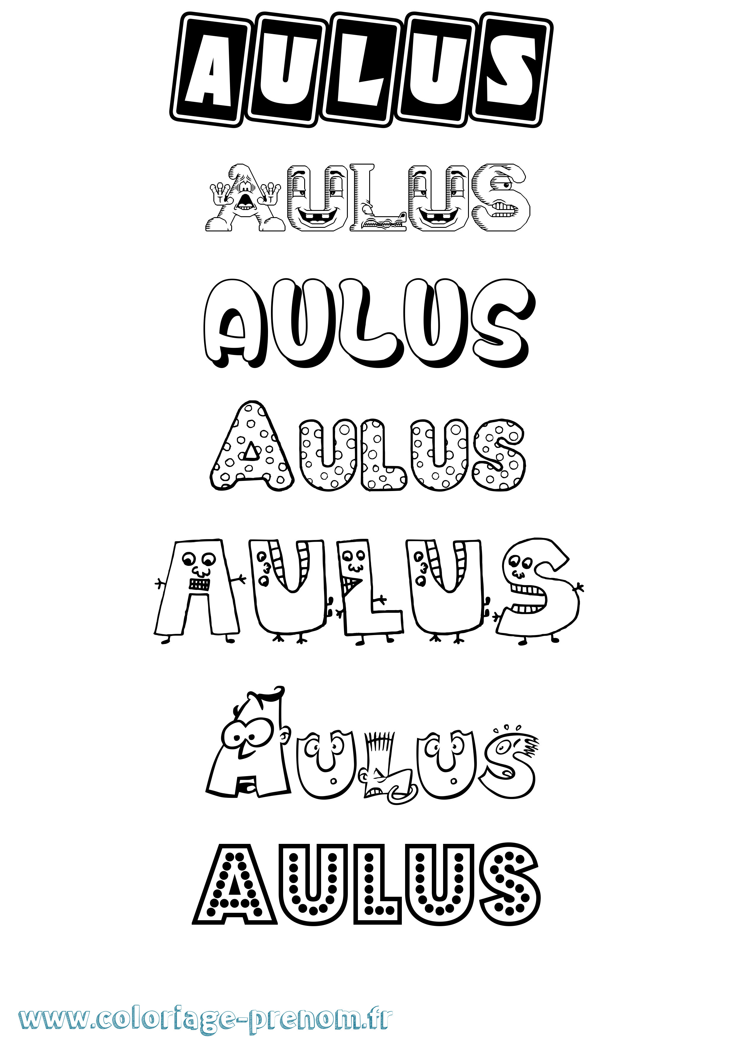 Coloriage prénom Aulus Fun