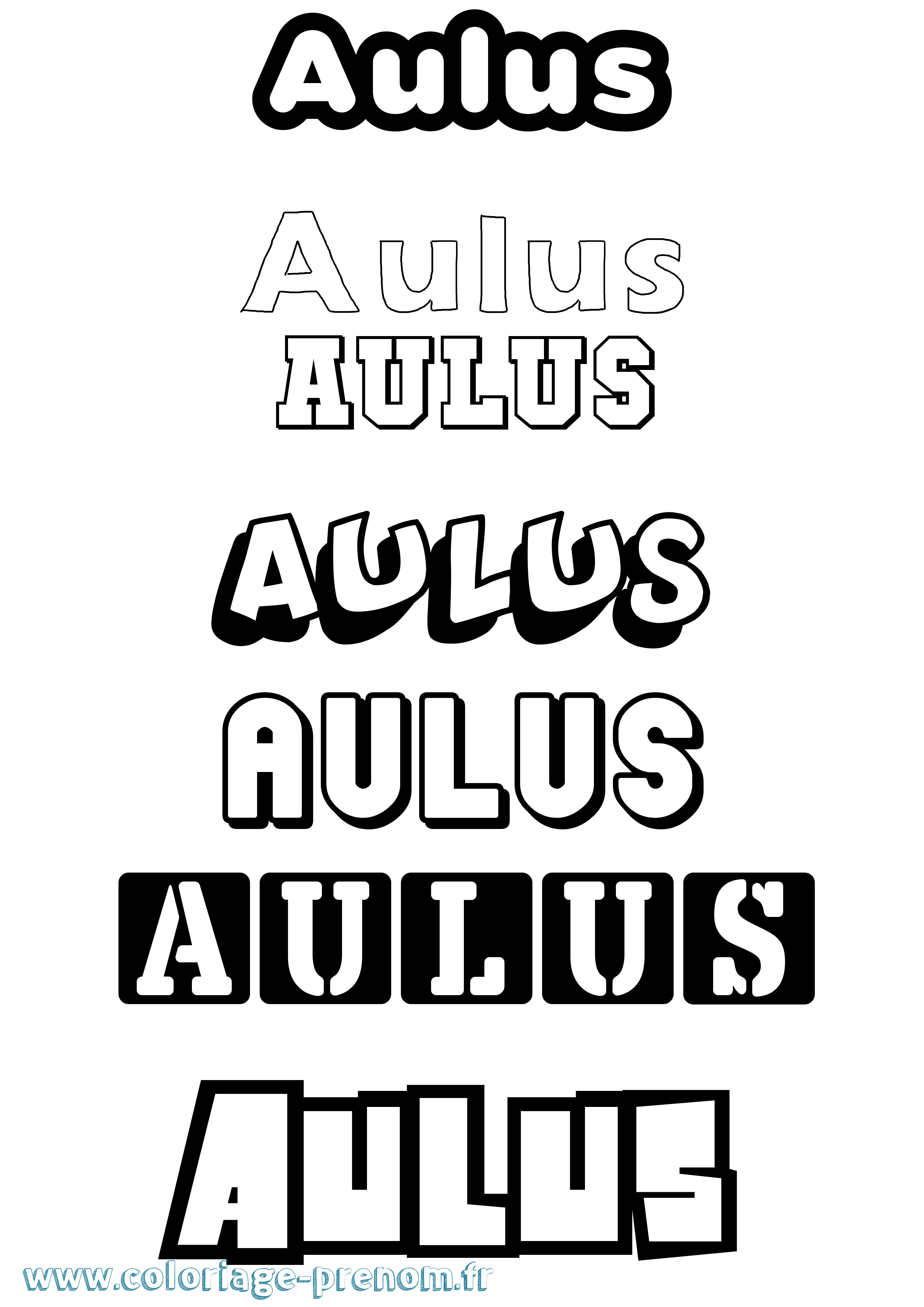 Coloriage prénom Aulus Simple