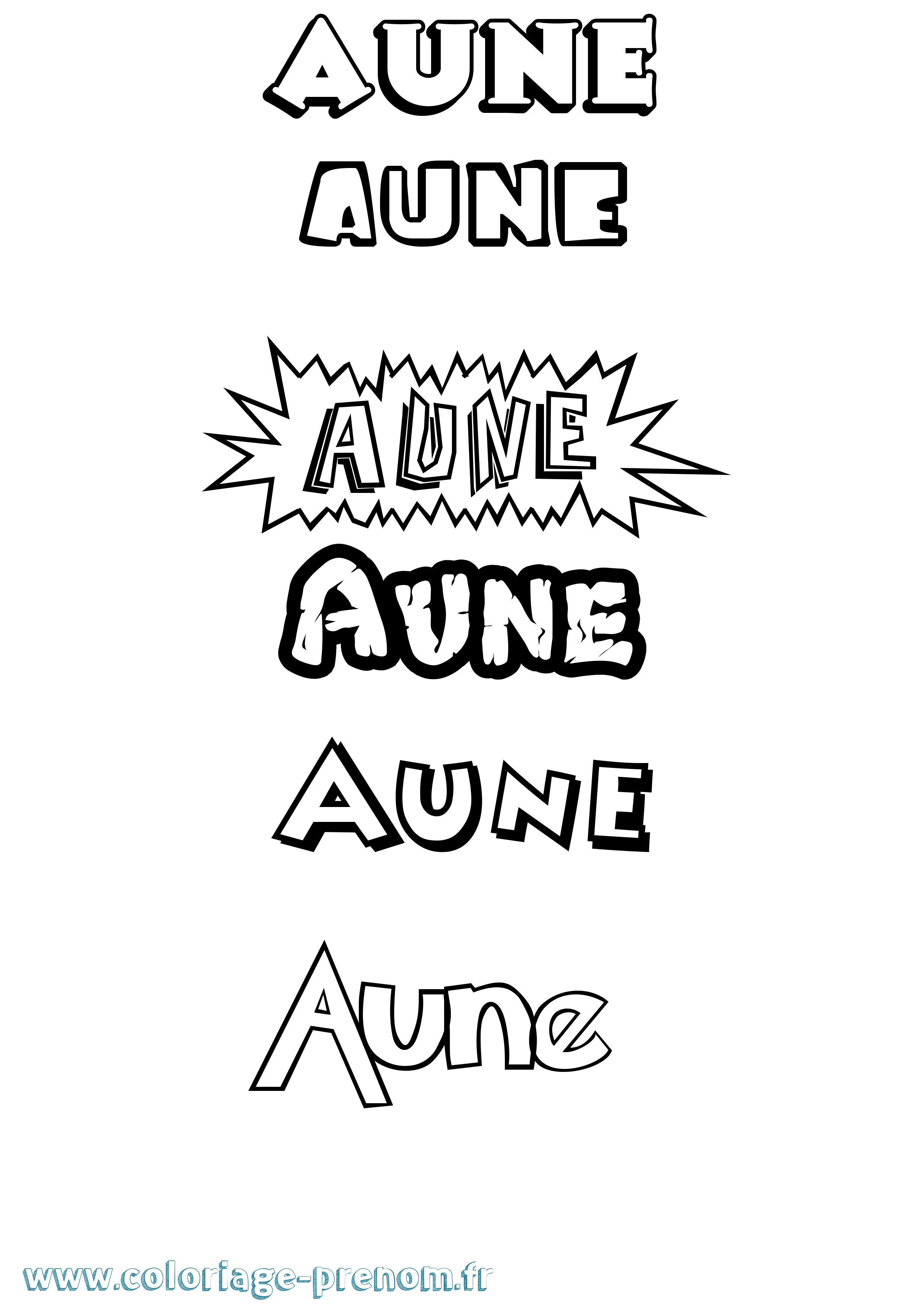 Coloriage Aune Dessin Animé Coloriage prénom Aune Dessin Animé