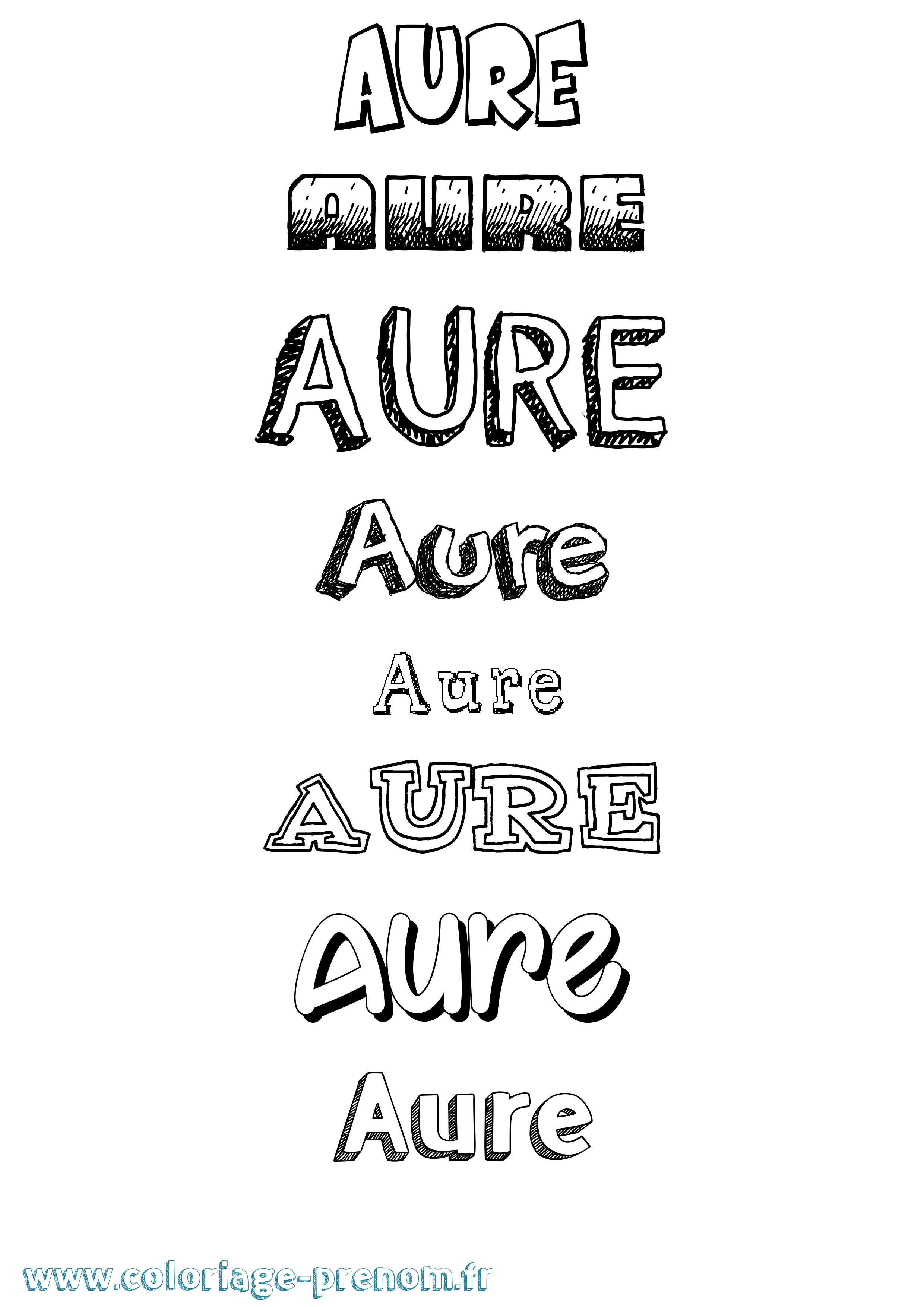 Coloriage Aure Dessiné Coloriage prénom Aure Dessiné